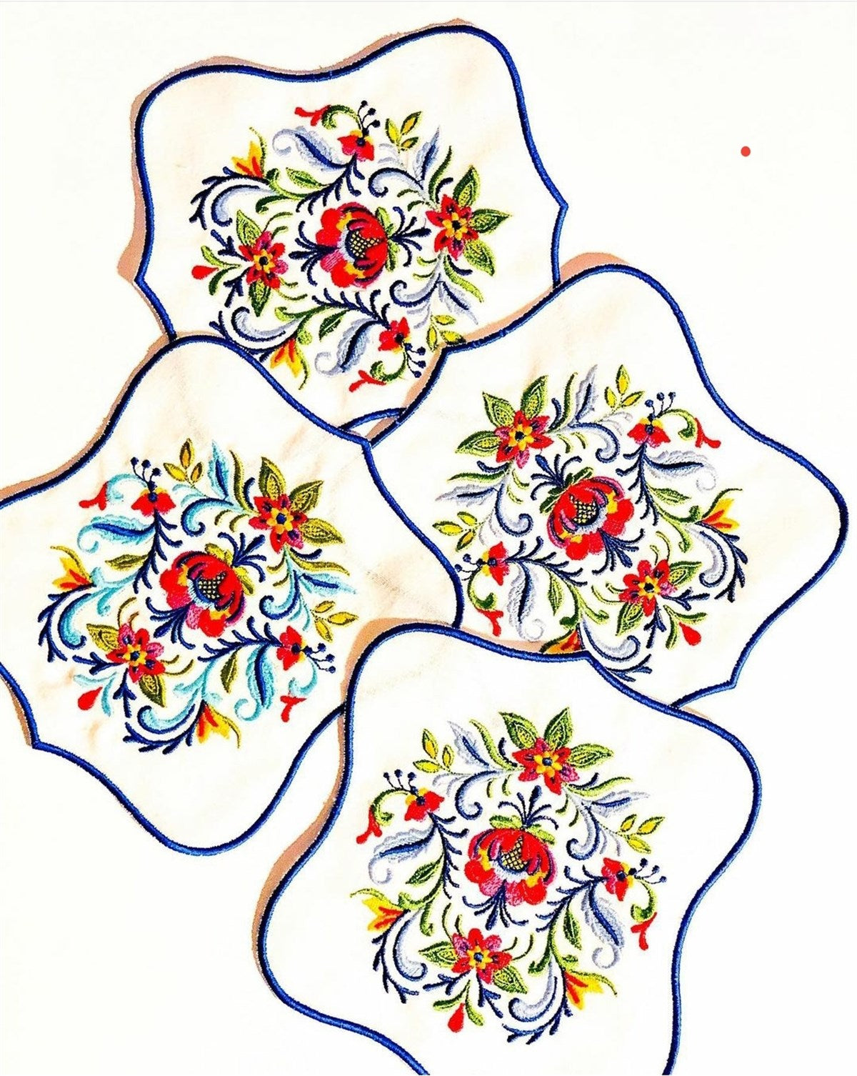 Dekoratif Renkli Çiçekli Rosemaling Desenli Kokteyl Peçete - 2 Adet