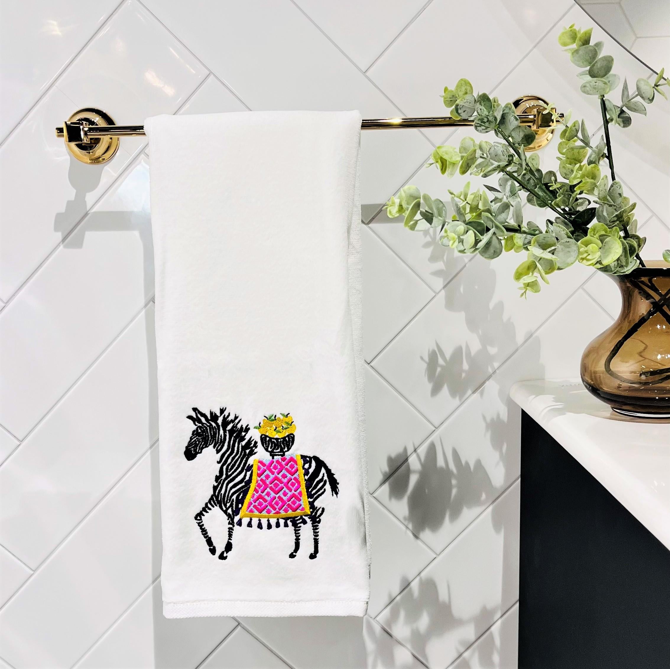 Dekoratif Zebra Desenli Safari Serisi Yüz Havlusu (1 Adet)