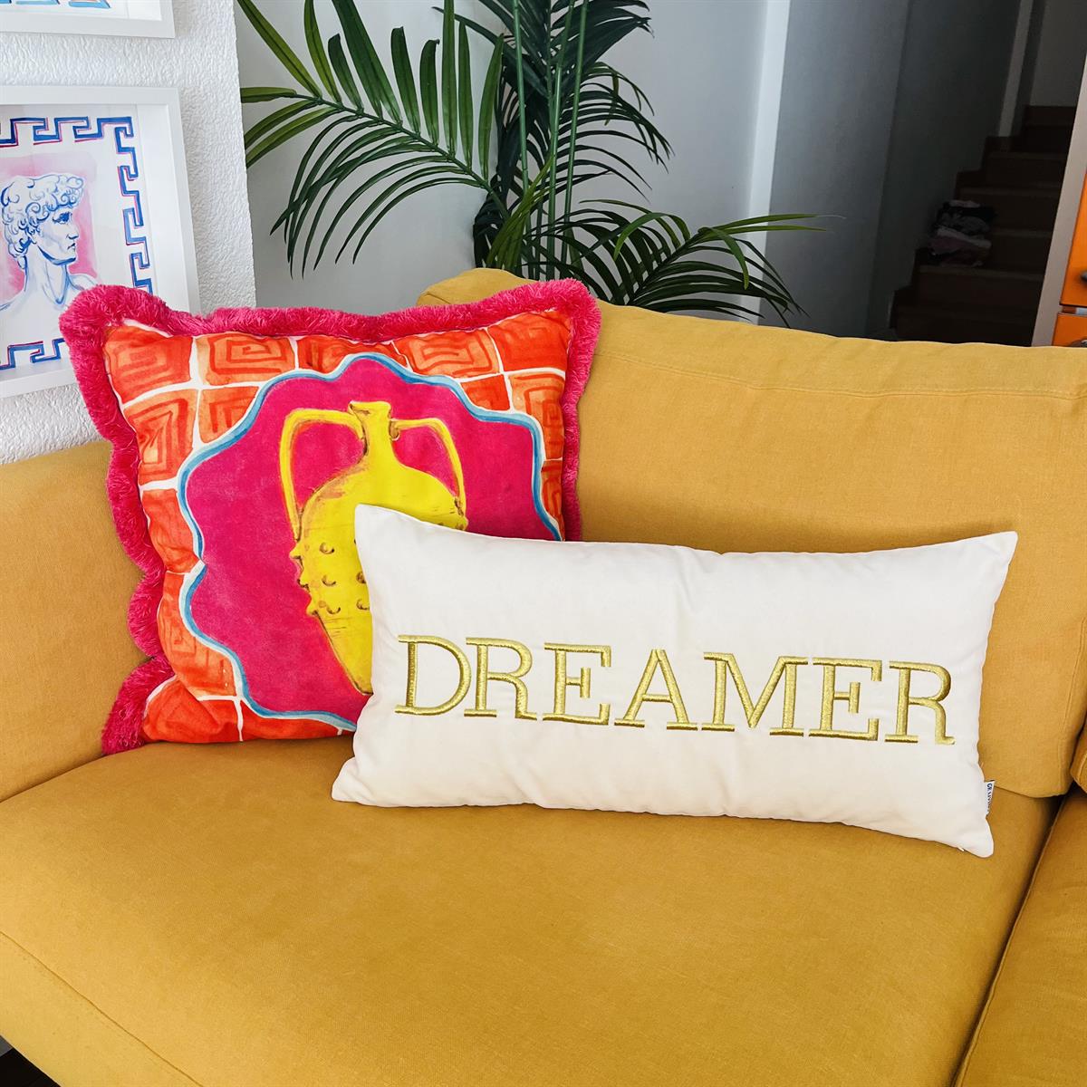 Dreamer Desenli Dekoratif Kırlent Kılıfı 30 x 60