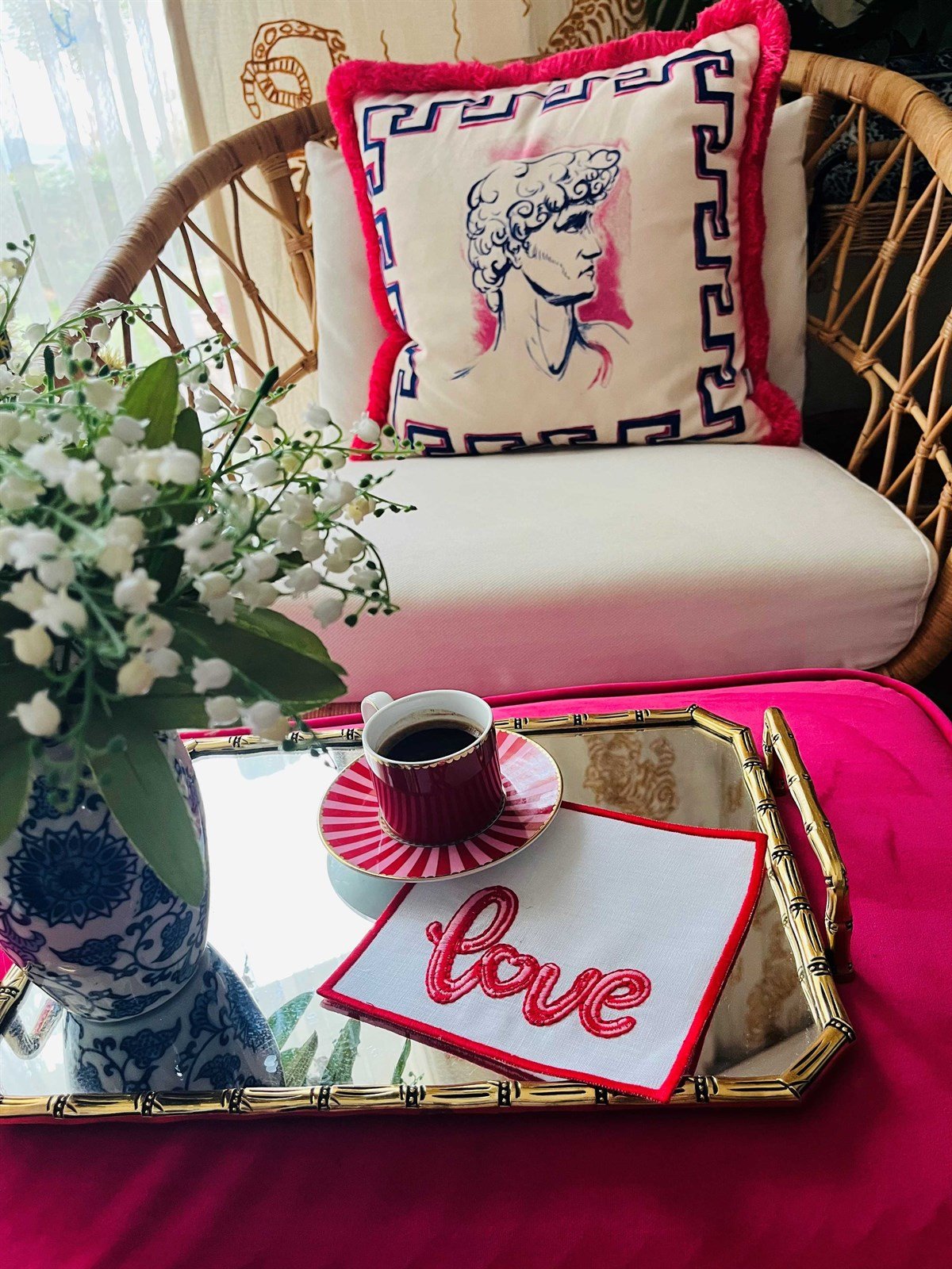 Love El Yazısı Desenli Kokteyl Peçete - ( 1 Adet )