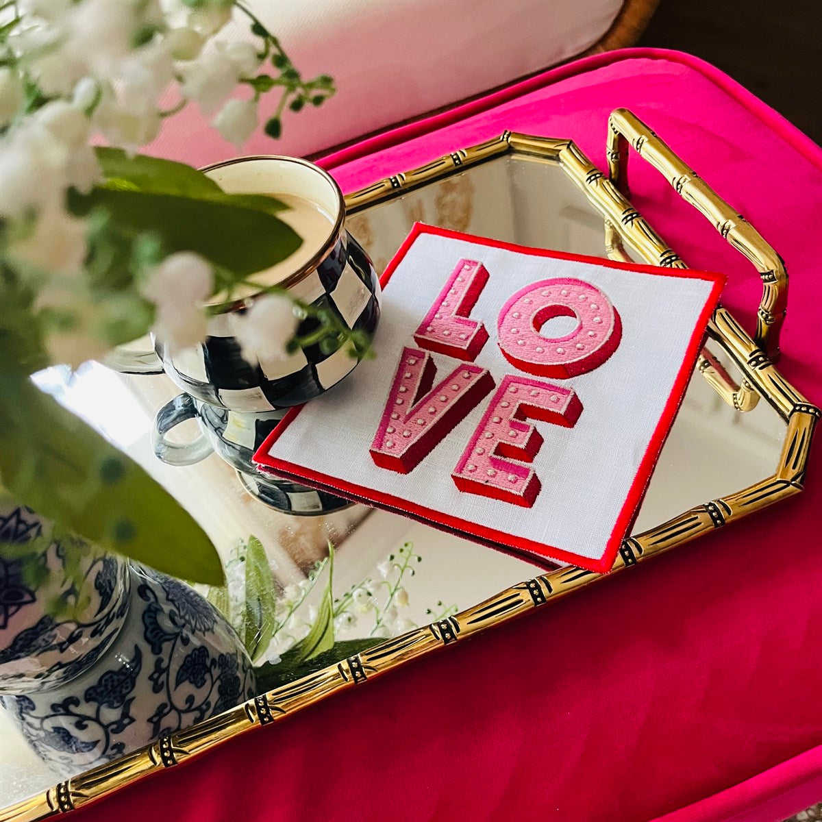 Love Desenli Kokteyl Peçete - ( 1 Adet )