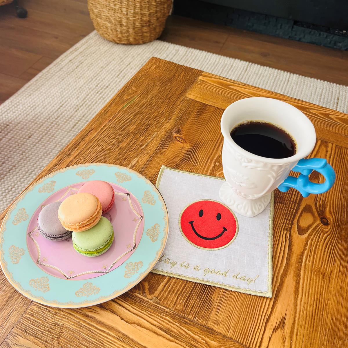 Smile Desenli Pembe Kokteyl Peçete ( 1 Adet )