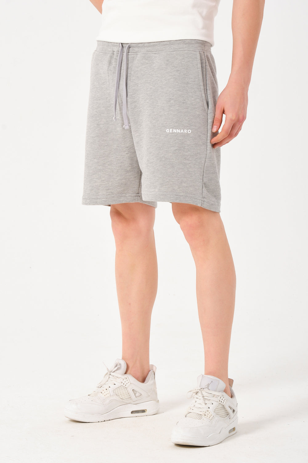 Gennaro-Basic Sweat Short - Gri-Şort-1-Milagron.com