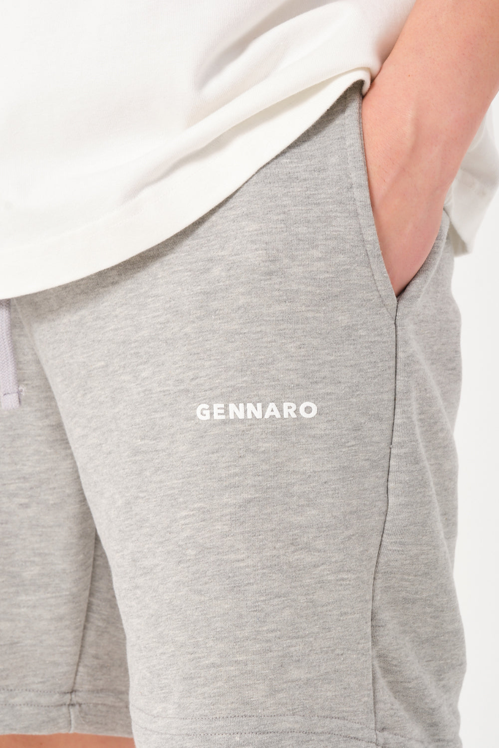 Gennaro-Basic Sweat Short - Gri-Şort-4-Milagron.com