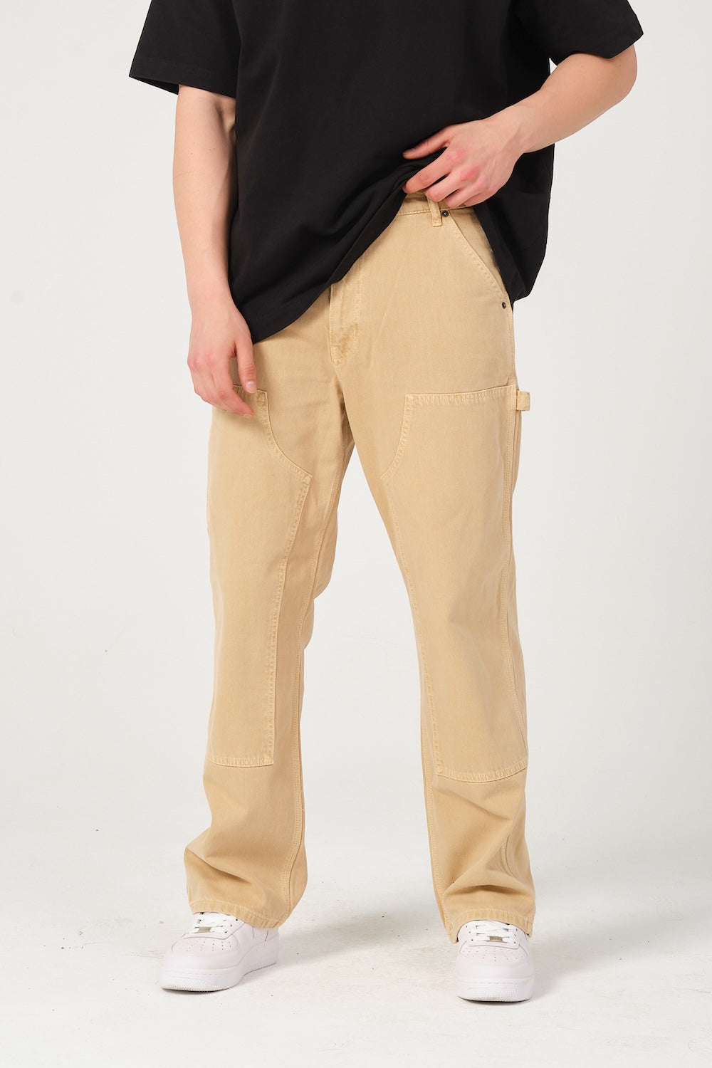 Gennaro-Carpenter Pants - Camel-Kot Pantolon-3-Milagron.com