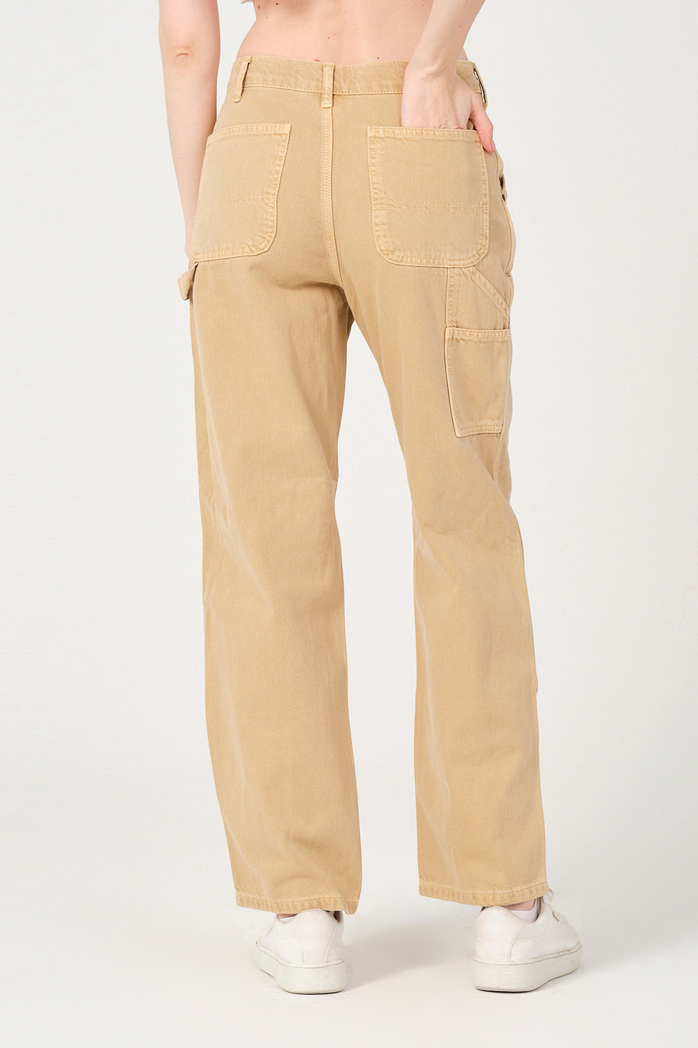 Gennaro-Carpenter Pants - Women Camel-Kot Pantolon-2-Milagron.com