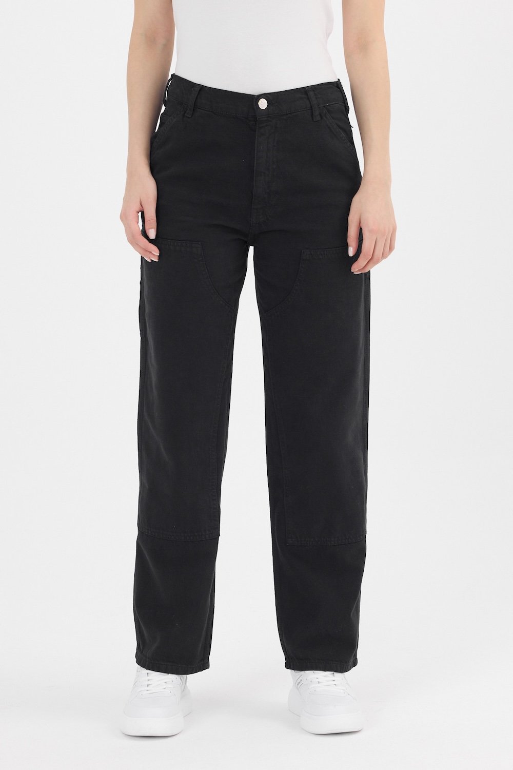 Gennaro-Carpenter Pants - Women Siyah-Kot Pantolon-1-Milagron.com