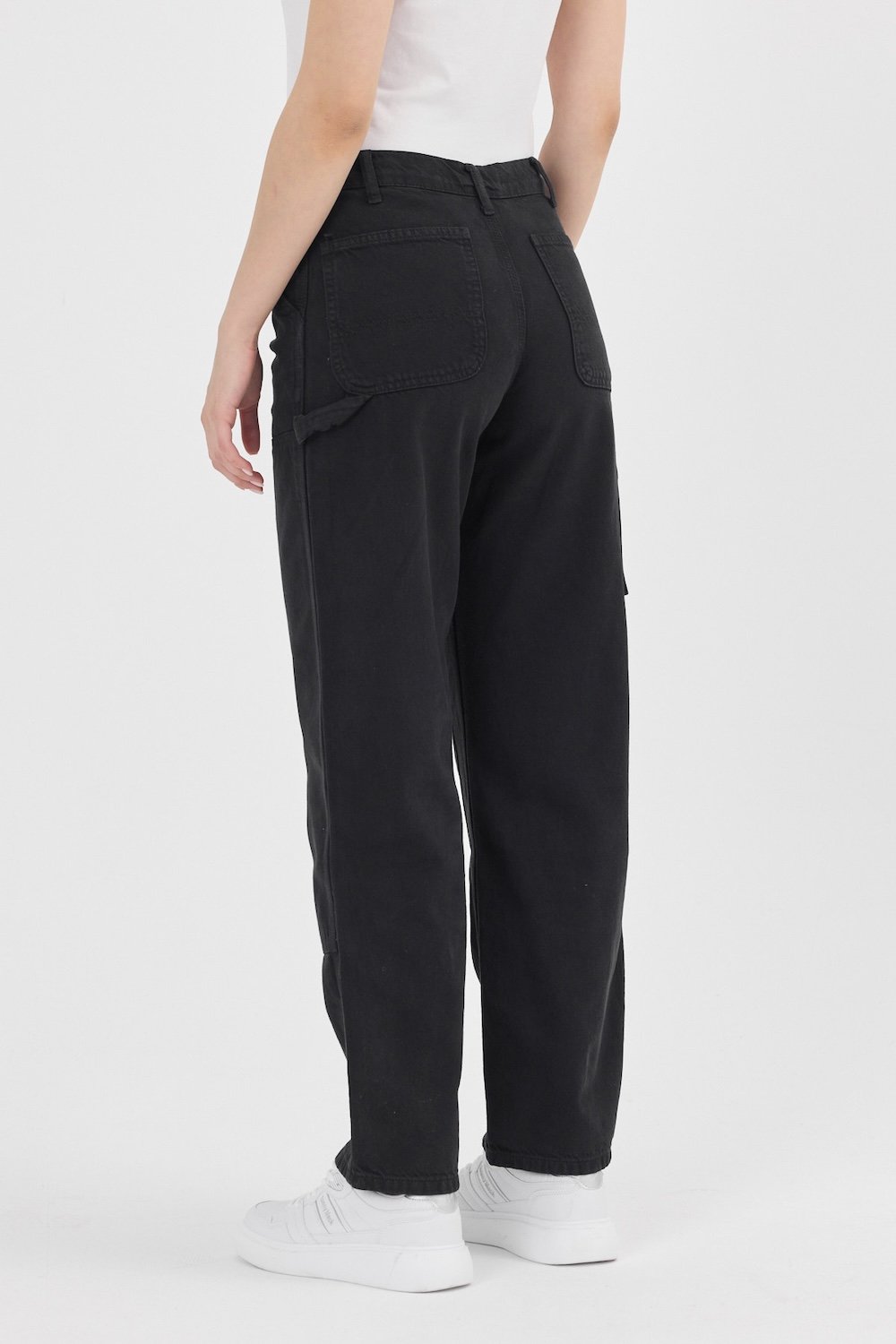 Gennaro-Carpenter Pants - Women Siyah-Kot Pantolon-2-Milagron.com