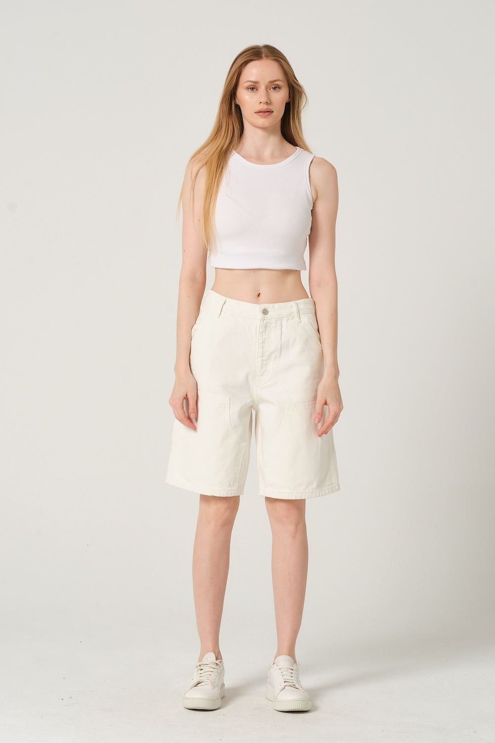 Gennaro-Carpenter Shorts - Women Beyaz-Şort-2-Milagron.com