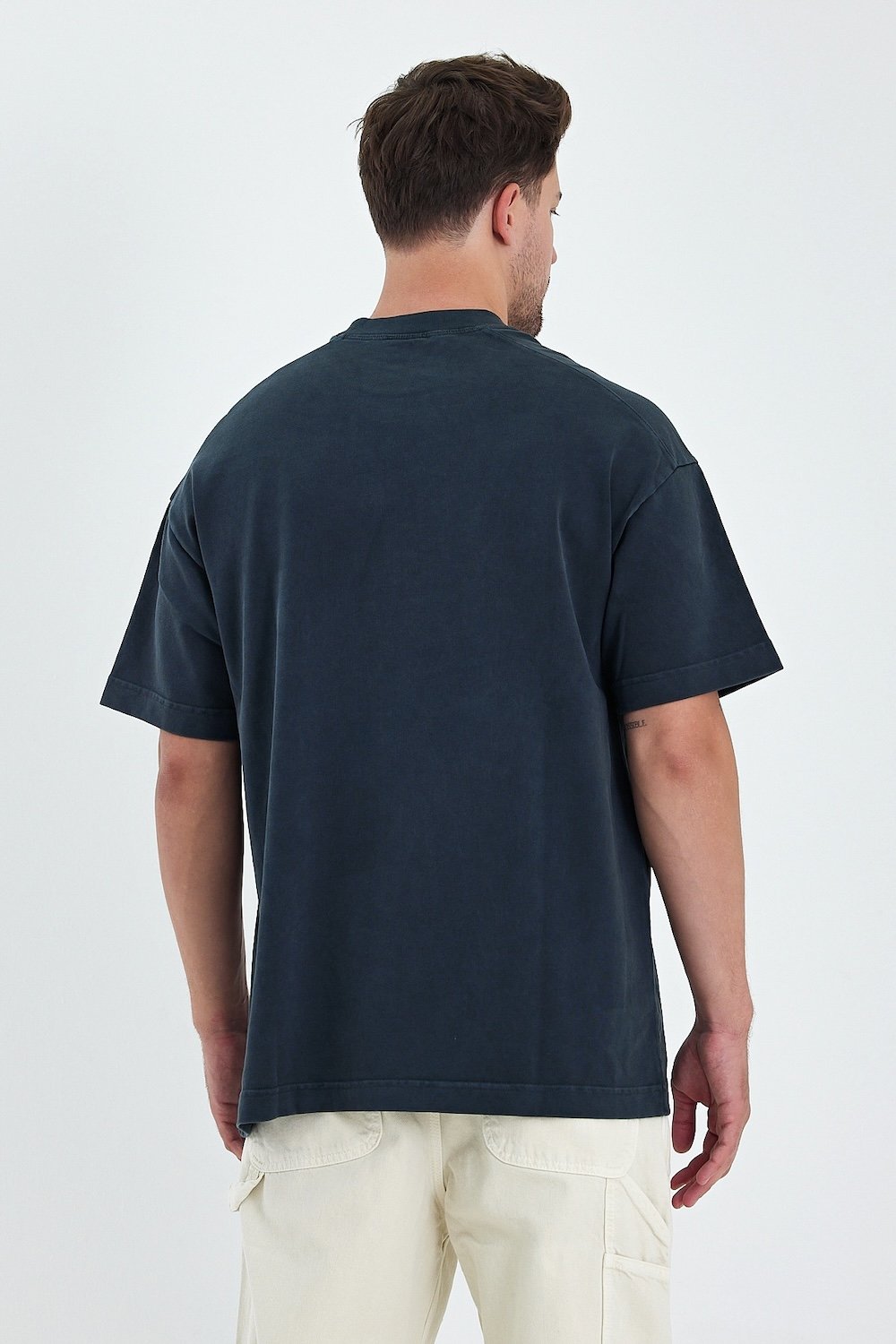 Gennaro-Heavyweight Oversize T-shirt - Antrasit-T-Shirts-3-Milagron.com