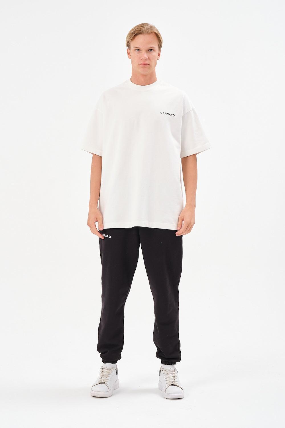 Gennaro-Heavyweight Oversize T-shirt - Beyaz-T-Shirts-2-Milagron.com