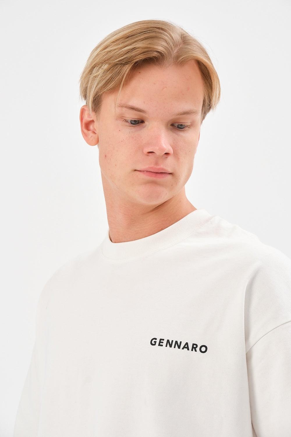 Gennaro-Heavyweight Oversize T-shirt - Beyaz-T-Shirts-3-Milagron.com