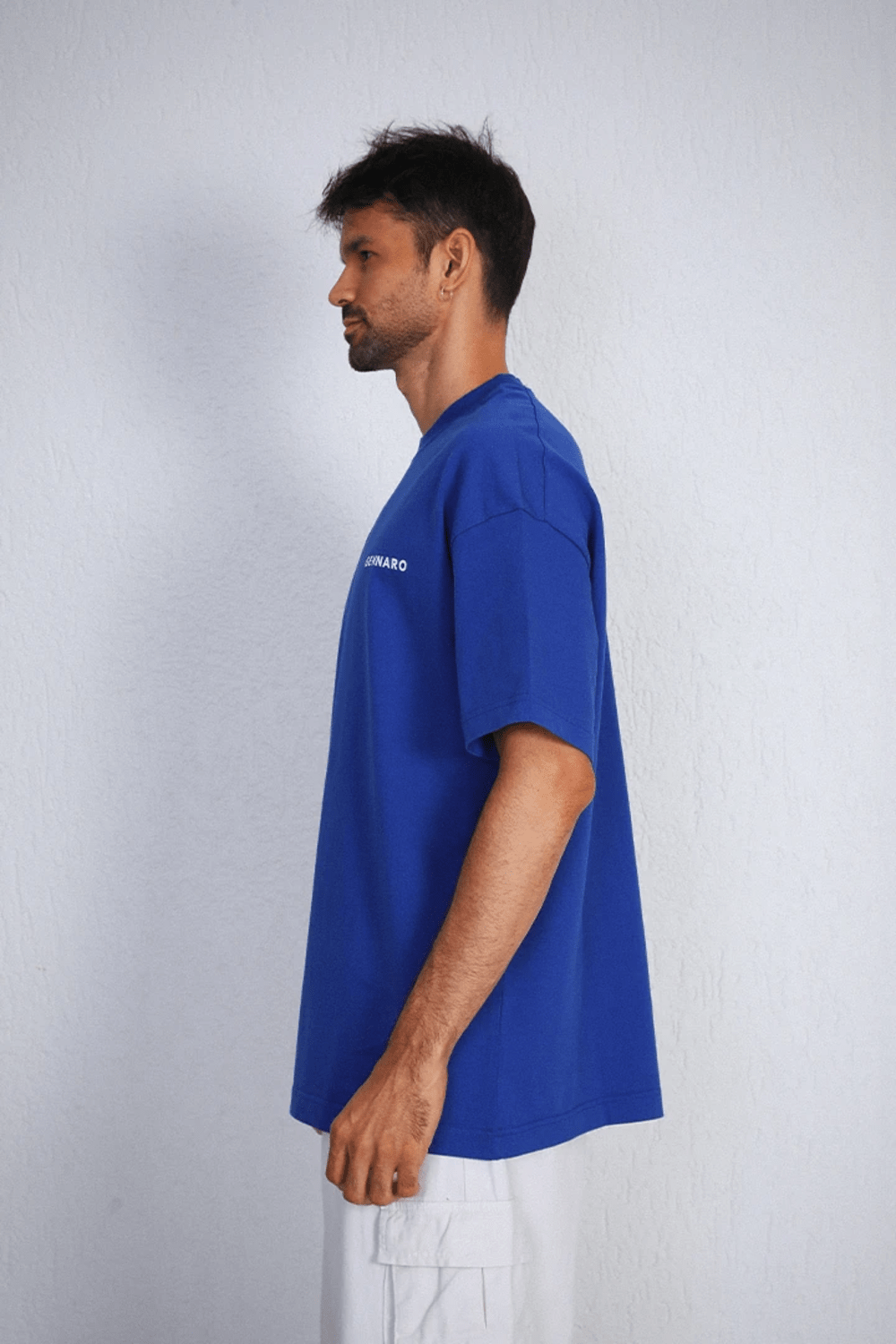Gennaro-Heavyweight Oversize T-shirt - Mavi-T-Shirts-3-Milagron.com
