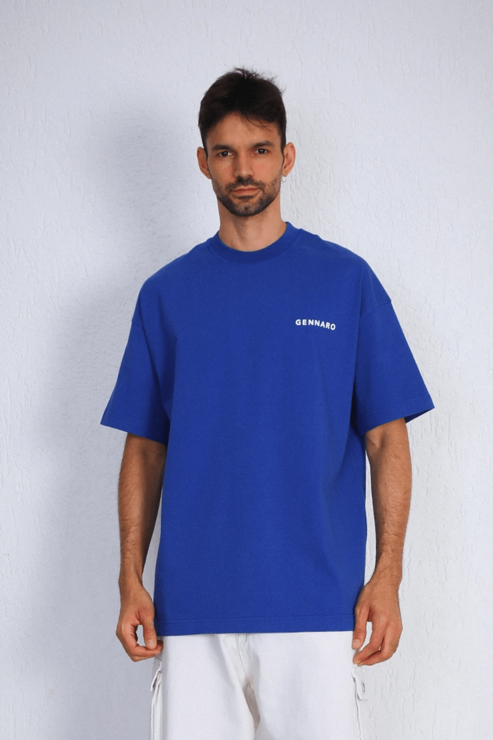 Gennaro-Heavyweight Oversize T-shirt - Mavi-T-Shirts-5-Milagron.com