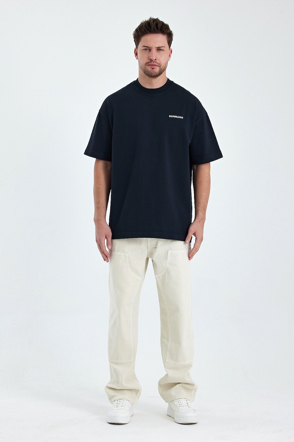 Gennaro-Heavyweight Oversize T-shirt - Siyah-T-Shirts-2-Milagron.com