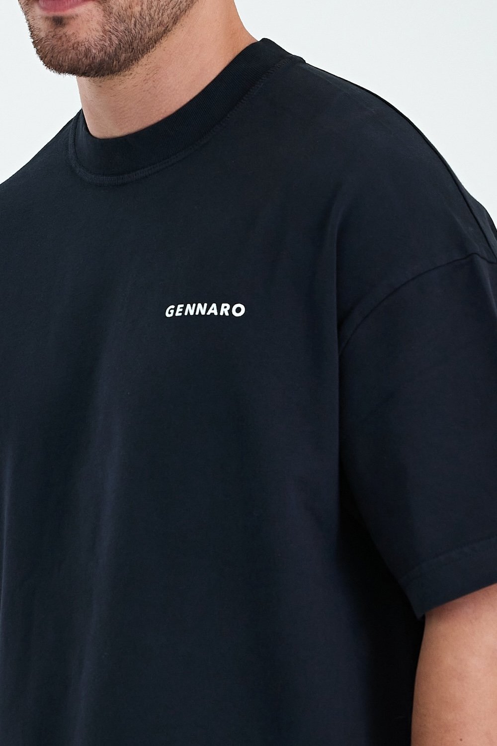 Gennaro-Heavyweight Oversize T-shirt - Siyah-T-Shirts-3-Milagron.com