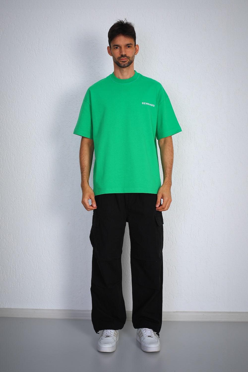 Gennaro-Heavyweight Oversize T-shirt - Yeşil-T-Shirts-4-Milagron.com