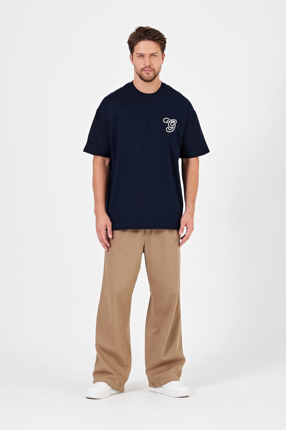 Gennaro-Nakışlı 270gsm Oversize T-shirt-T-Shirts-2-Milagron.com