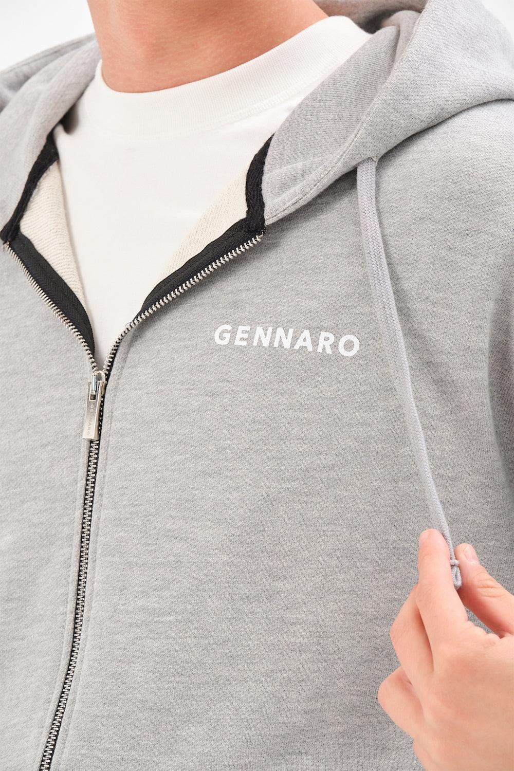 Gennaro-Oversize Zip Hoodie - Gri-Sweatshirts & Hoodies-2-Milagron.com