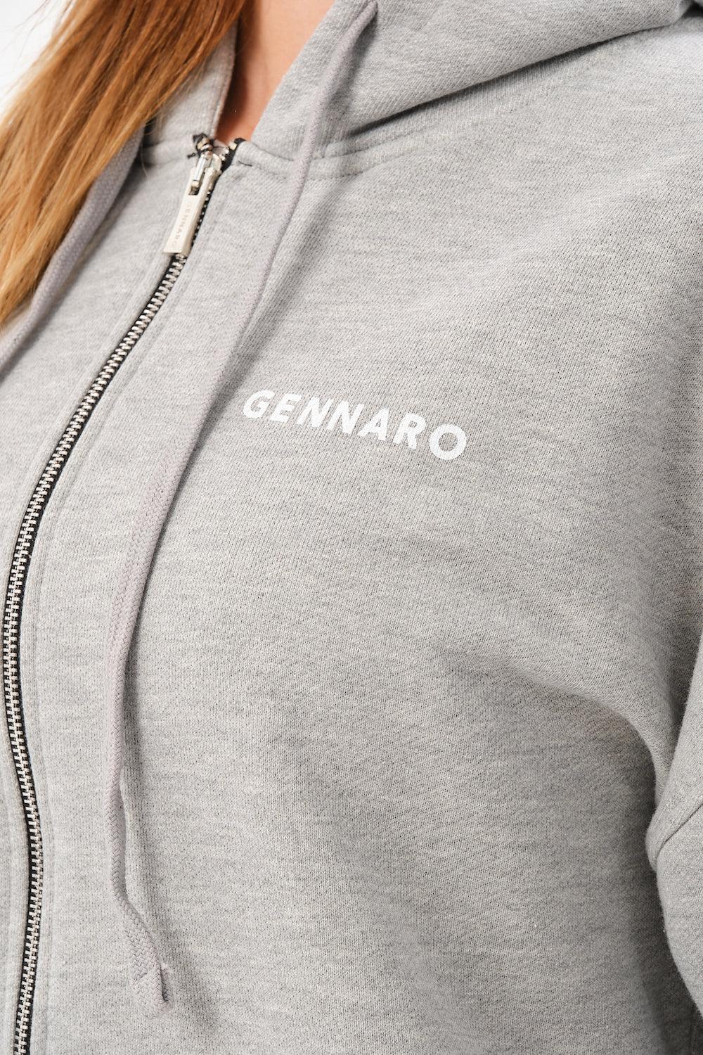 Gennaro-Oversize Zip Hoodie - Gri-Sweatshirts & Hoodies-3-Milagron.com