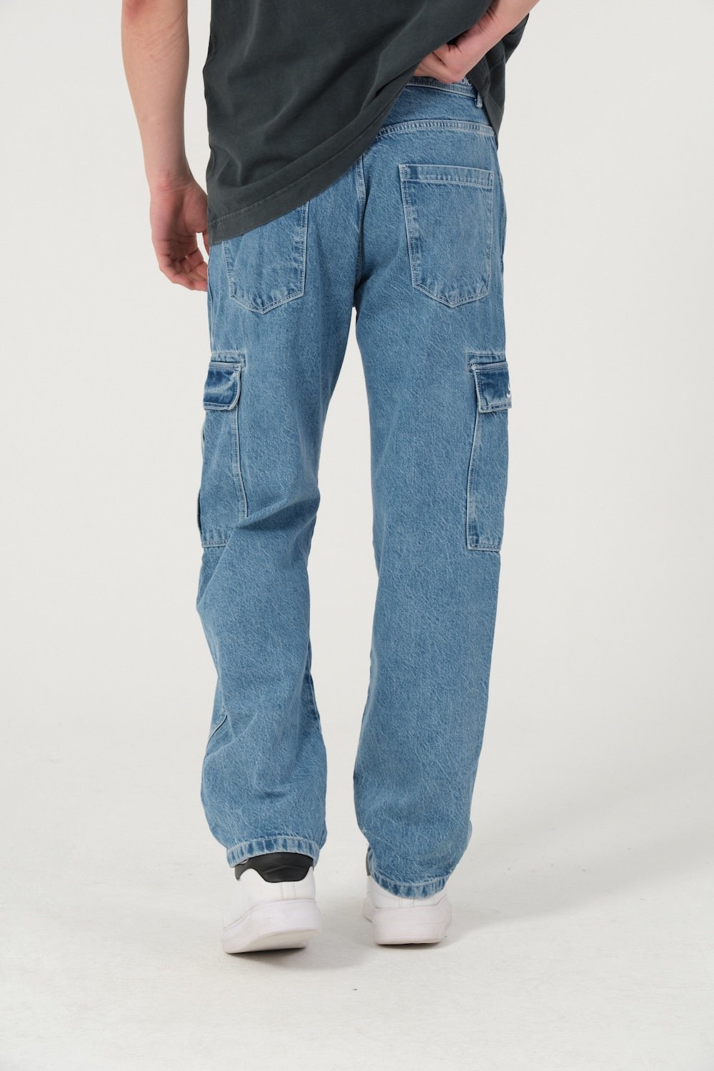Gennaro-Relax Fit Denim Kargo-Kot Pantolon-2-Milagron.com