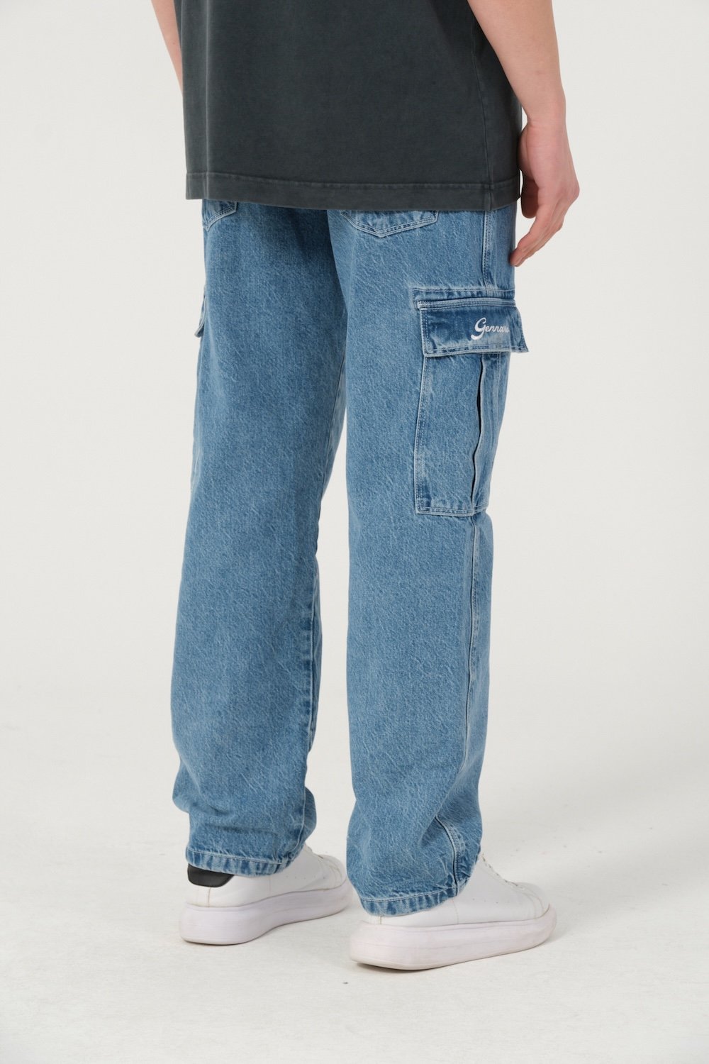 Gennaro-Relax Fit Denim Kargo-Kot Pantolon-4-Milagron.com