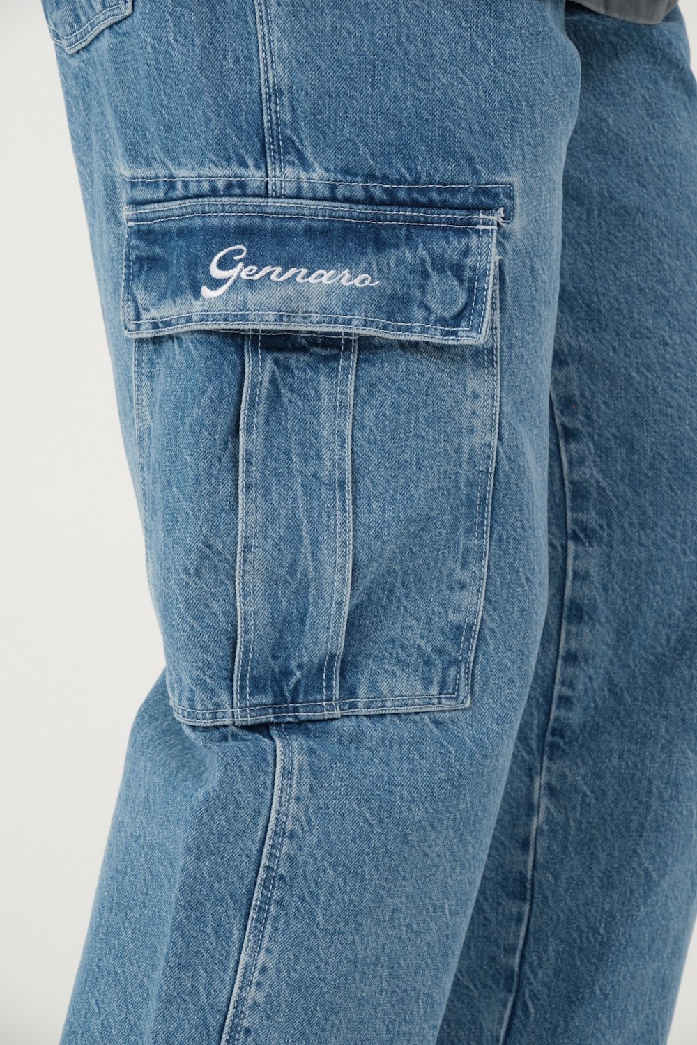 Gennaro-Relax Fit Denim Kargo-Kot Pantolon-5-Milagron.com