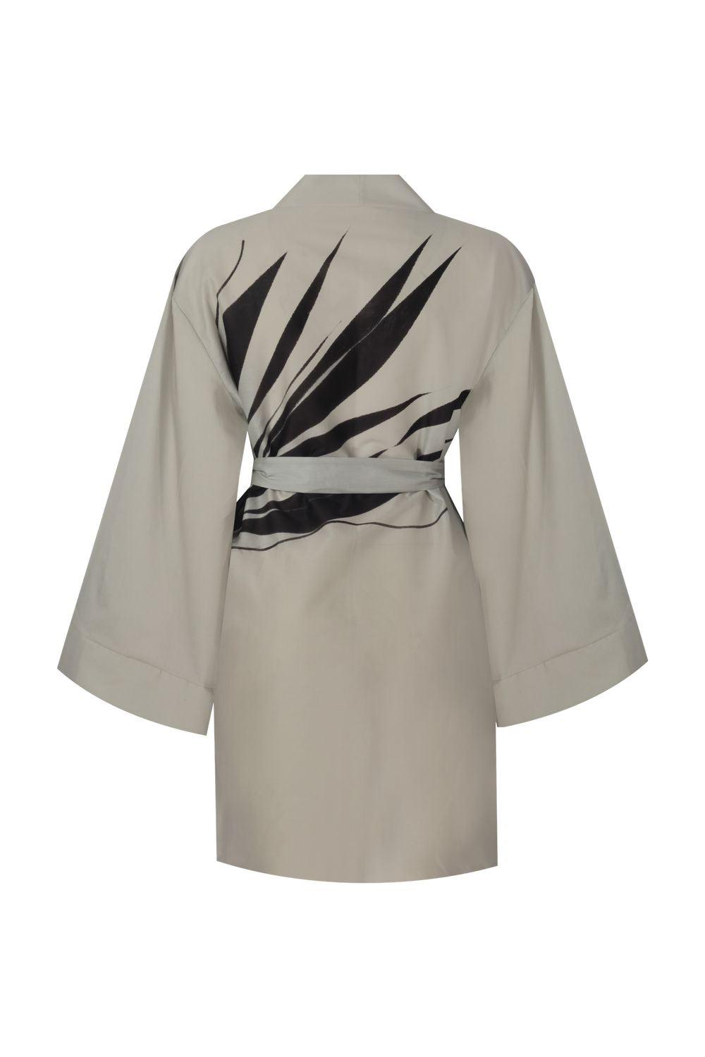 Geomi-Floral Kimono - Ekru-Kimono-1-Milagron.com