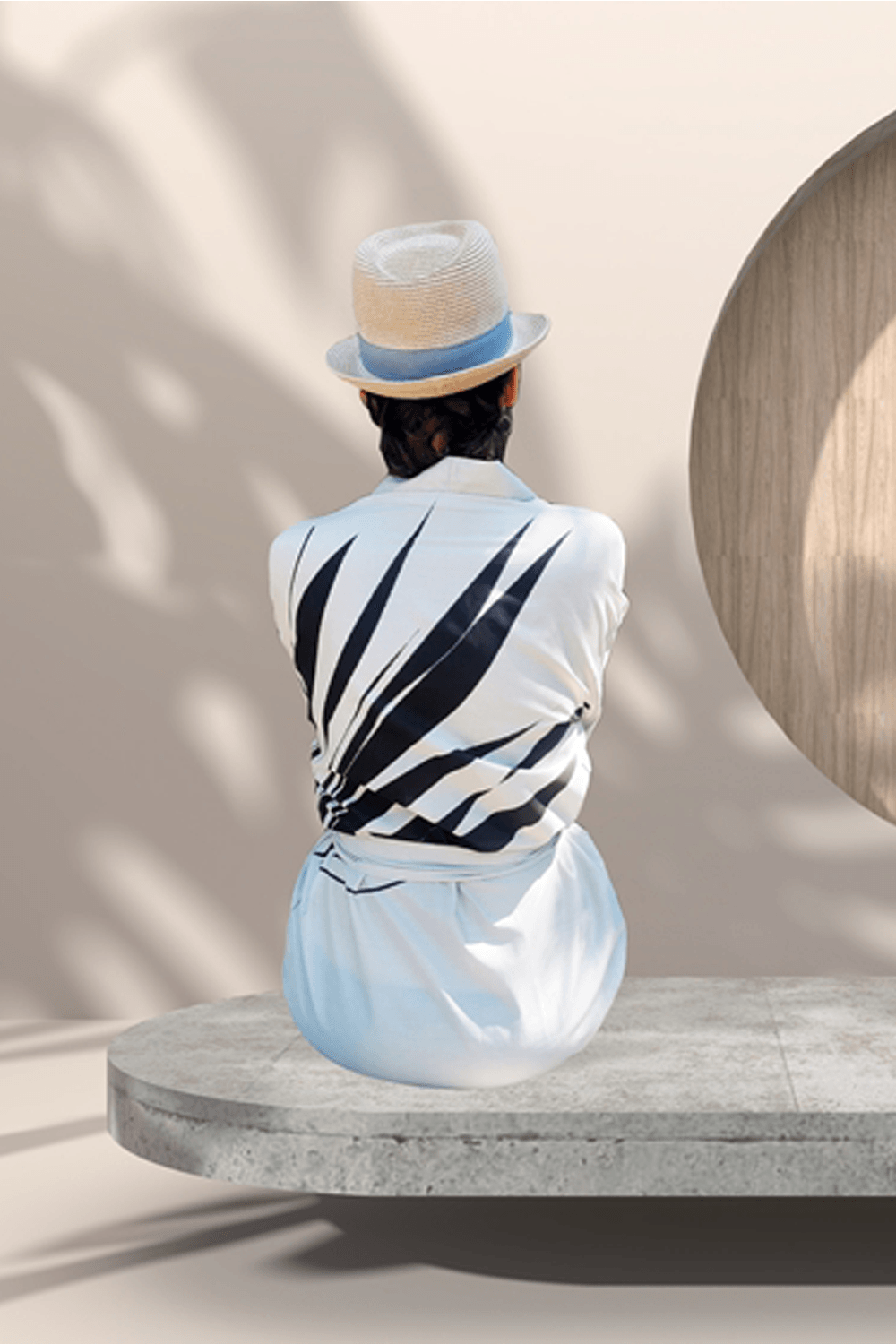 Geomi-Floral Kimono - Ekru-Kimono-3-Milagron.com