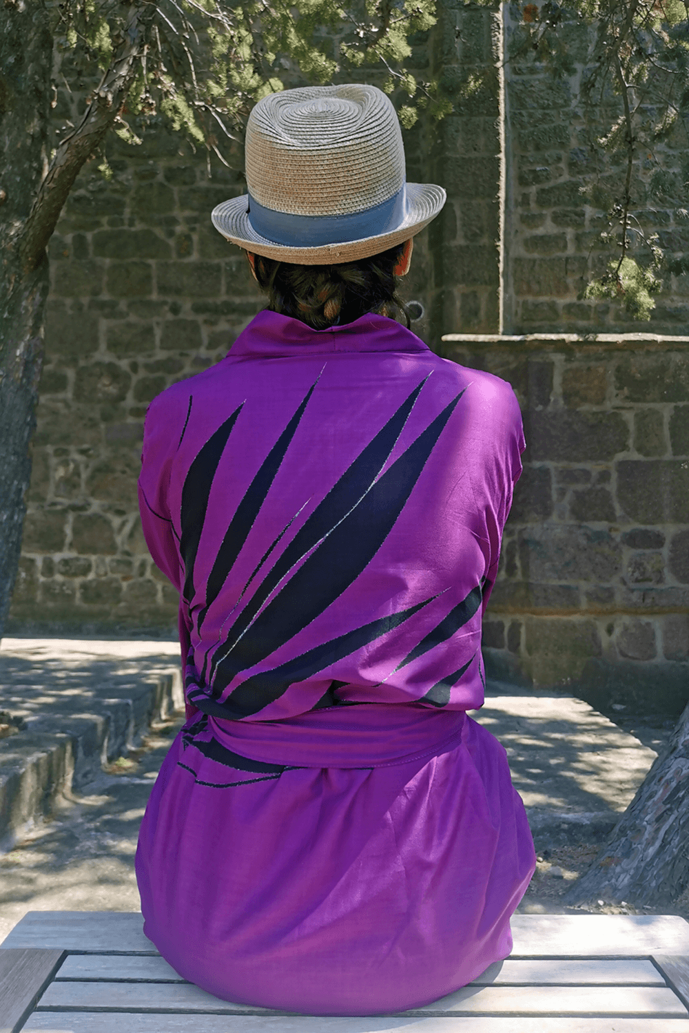 Geomi-Floral Kimono - Fuşya-Kimono-3-Milagron.com