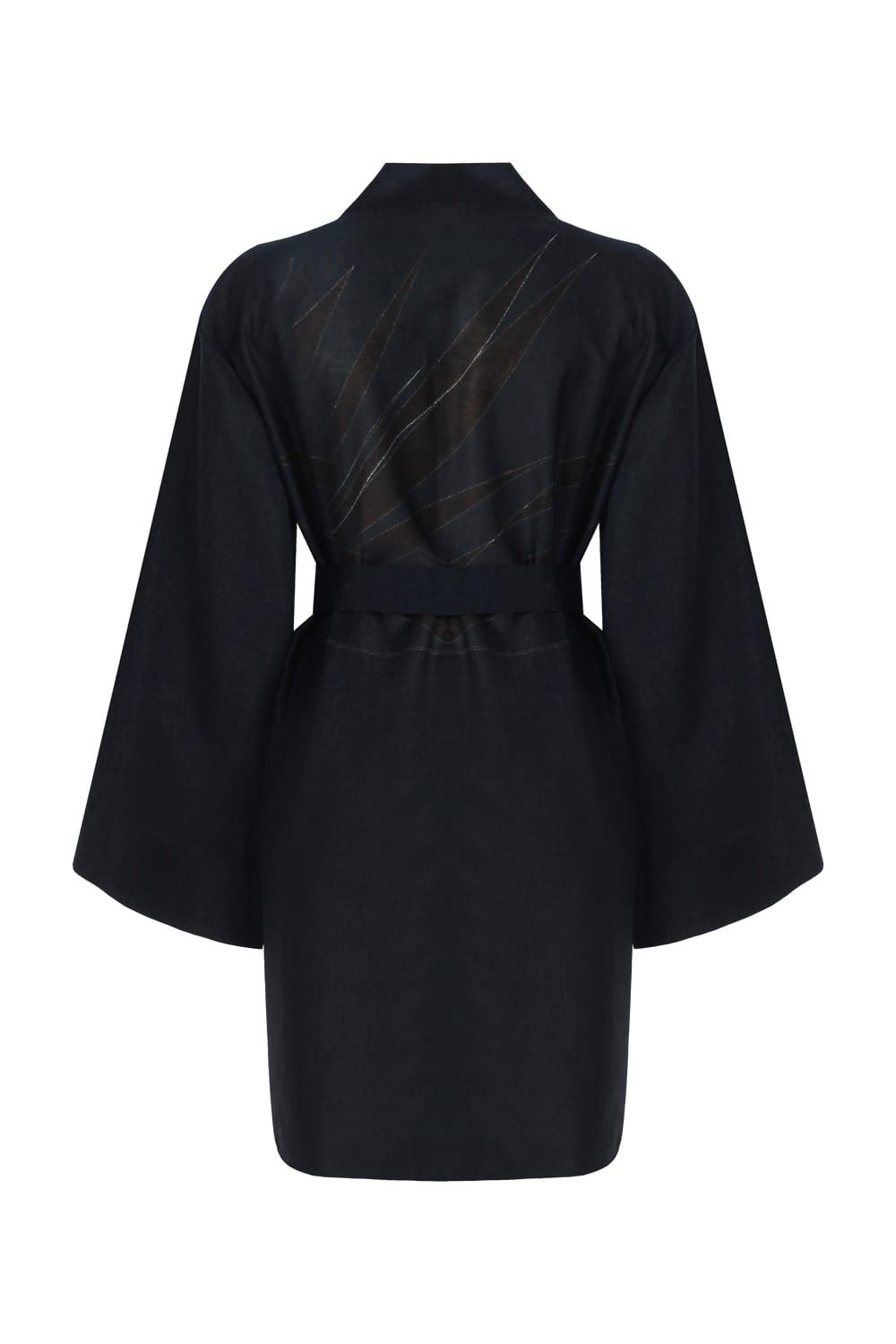 Geomi-Floral Kimono - Petrol-Kimono-3-Milagron.com