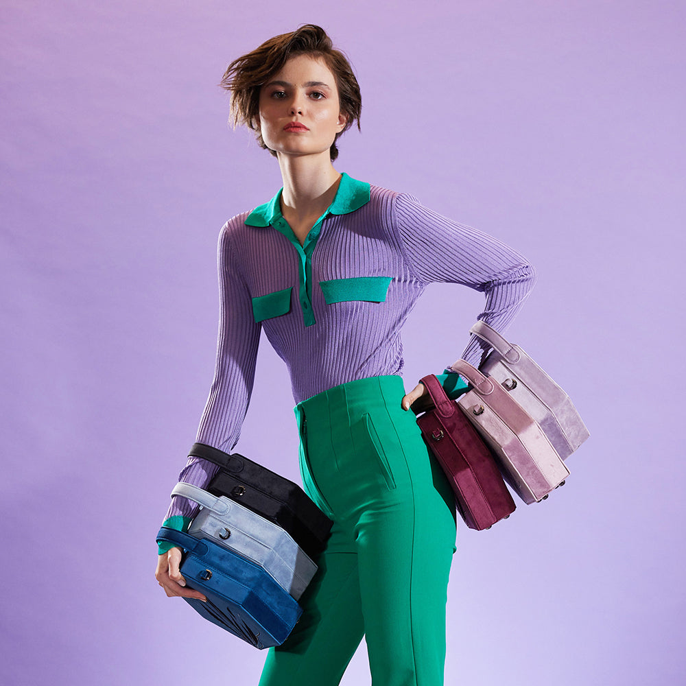 Geomi-Hexagon Çanta - Pudra Pembe-Omuz Çantası-2-Milagron.com