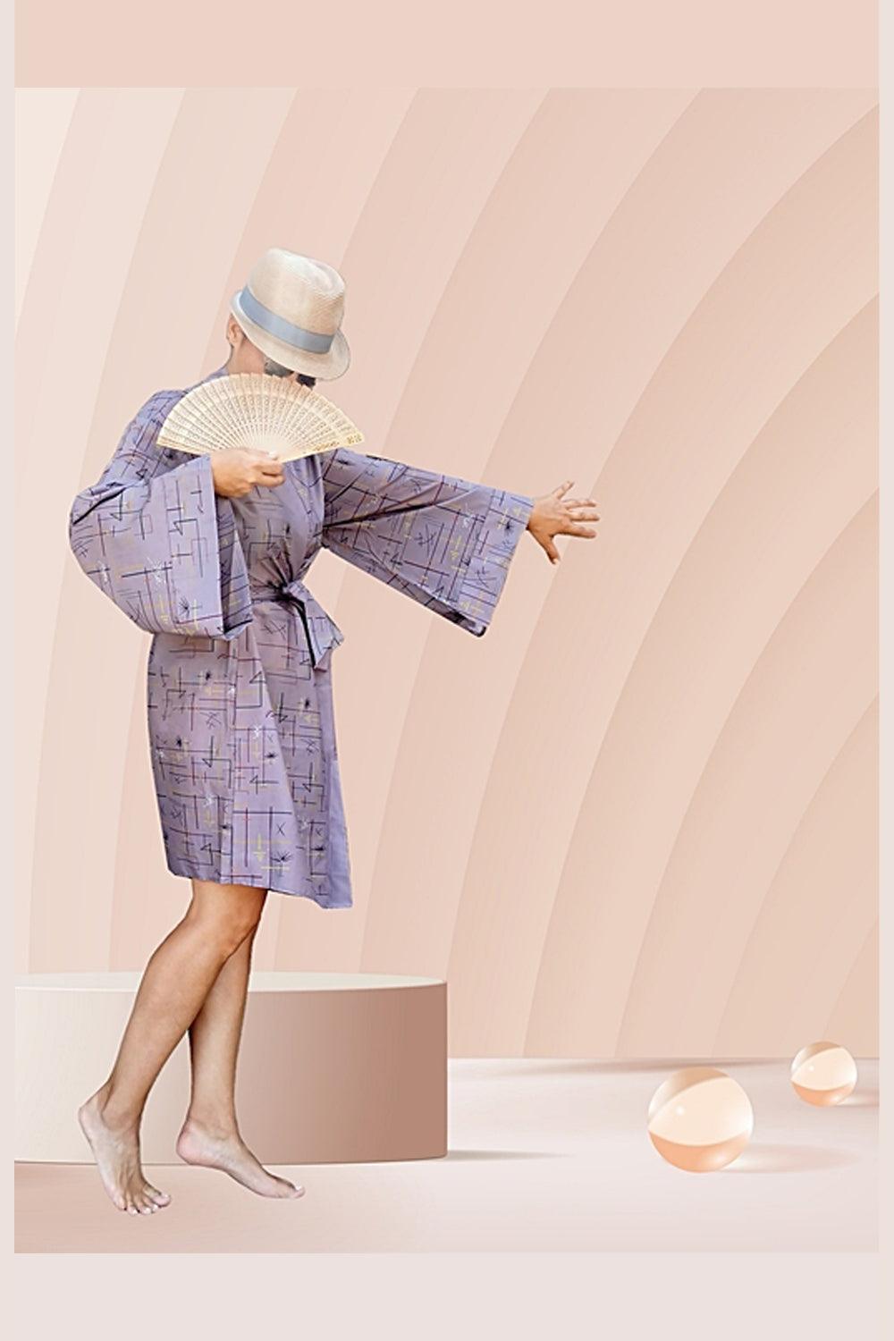 Geomi-Japan Dreaming Kimono - Gül Kurusu-Kimono-1-Milagron.com