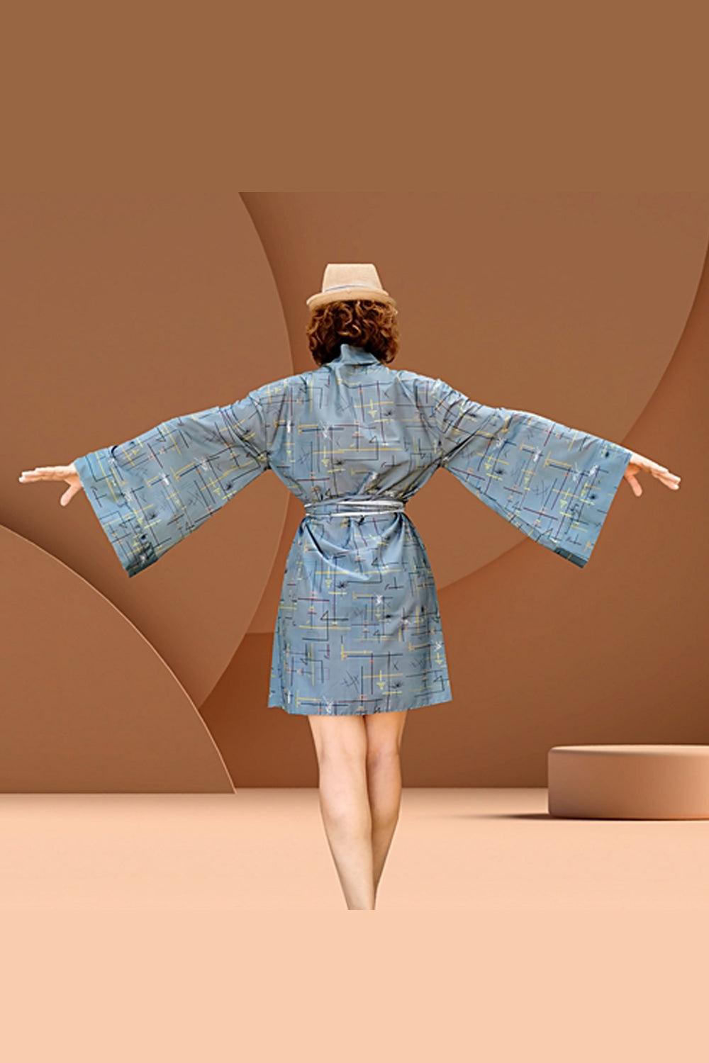 Geomi-Japan Dreaming Kimono - Su Yesili-Kimono-1-Milagron.com