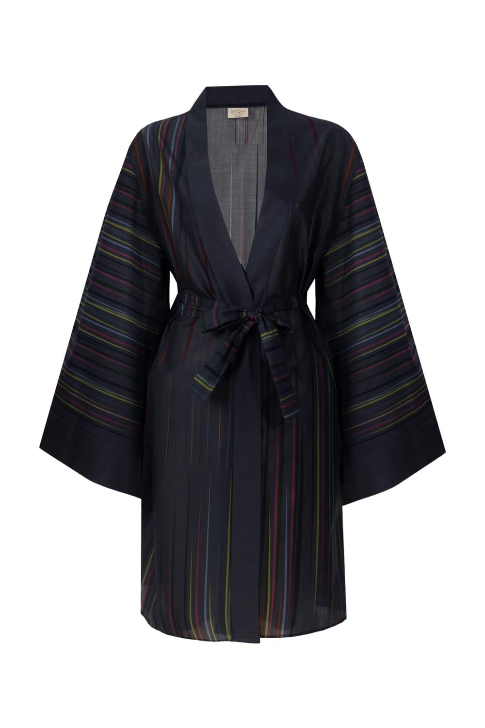 Geomi-Rainbow Kimono - Lacivert-Kimono-3-Milagron.com