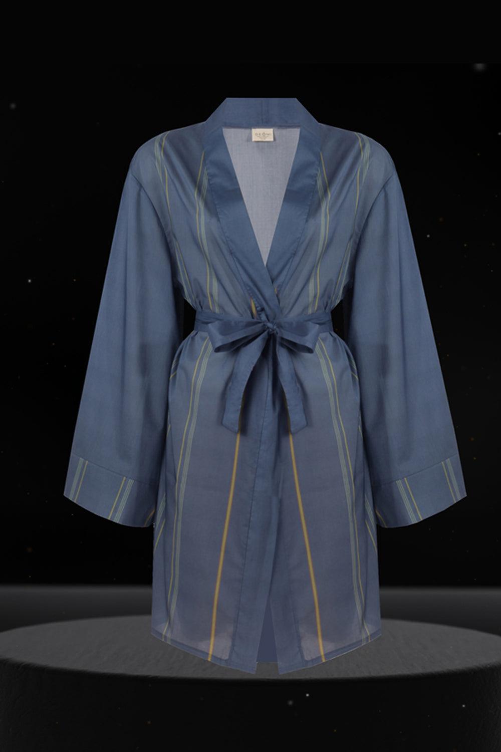 Geomi-Rainbow Kimono - Mavi-Kimono-1-Milagron.com