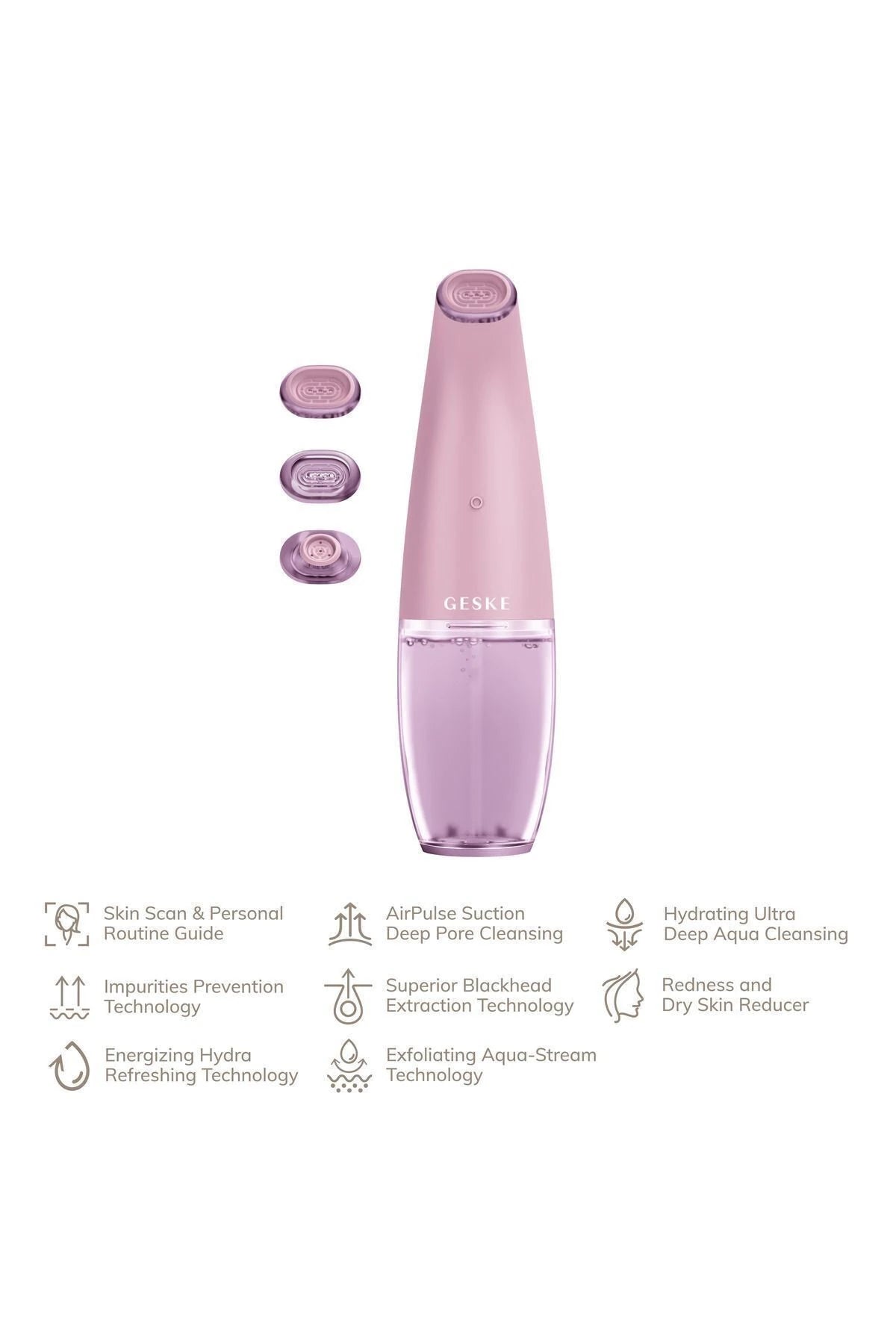 Geske-Aqua Stream Çift Başlıklı Siyah Nokta Ve Yüz Temizleme Cihazı | Aqua Stream Face Cleanser-Cilt Bakım Aletleri-16-Milagron.com