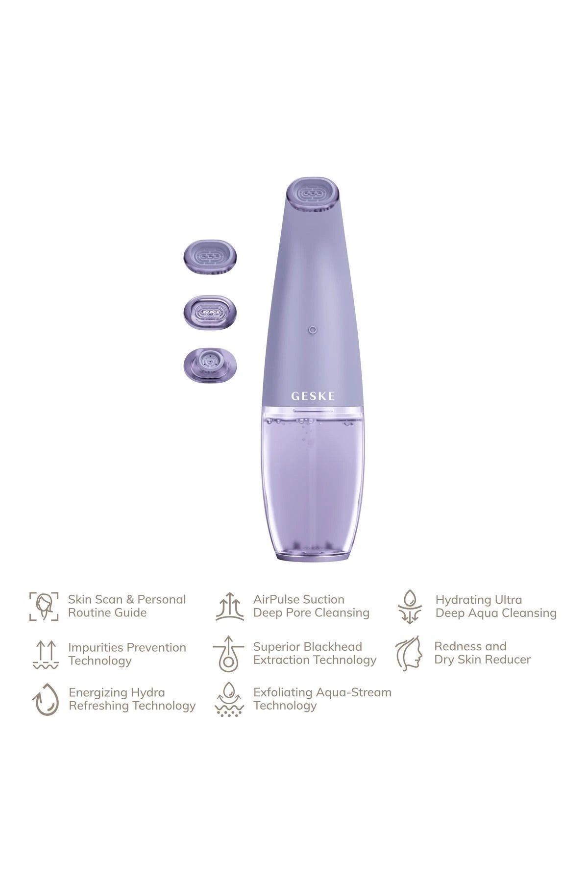 Geske-Aqua Stream Çift Başlıklı Siyah Nokta Ve Yüz Temizleme Cihazı | Aqua Stream Face Cleanser-Cilt Bakım Aletleri-5-Milagron.com