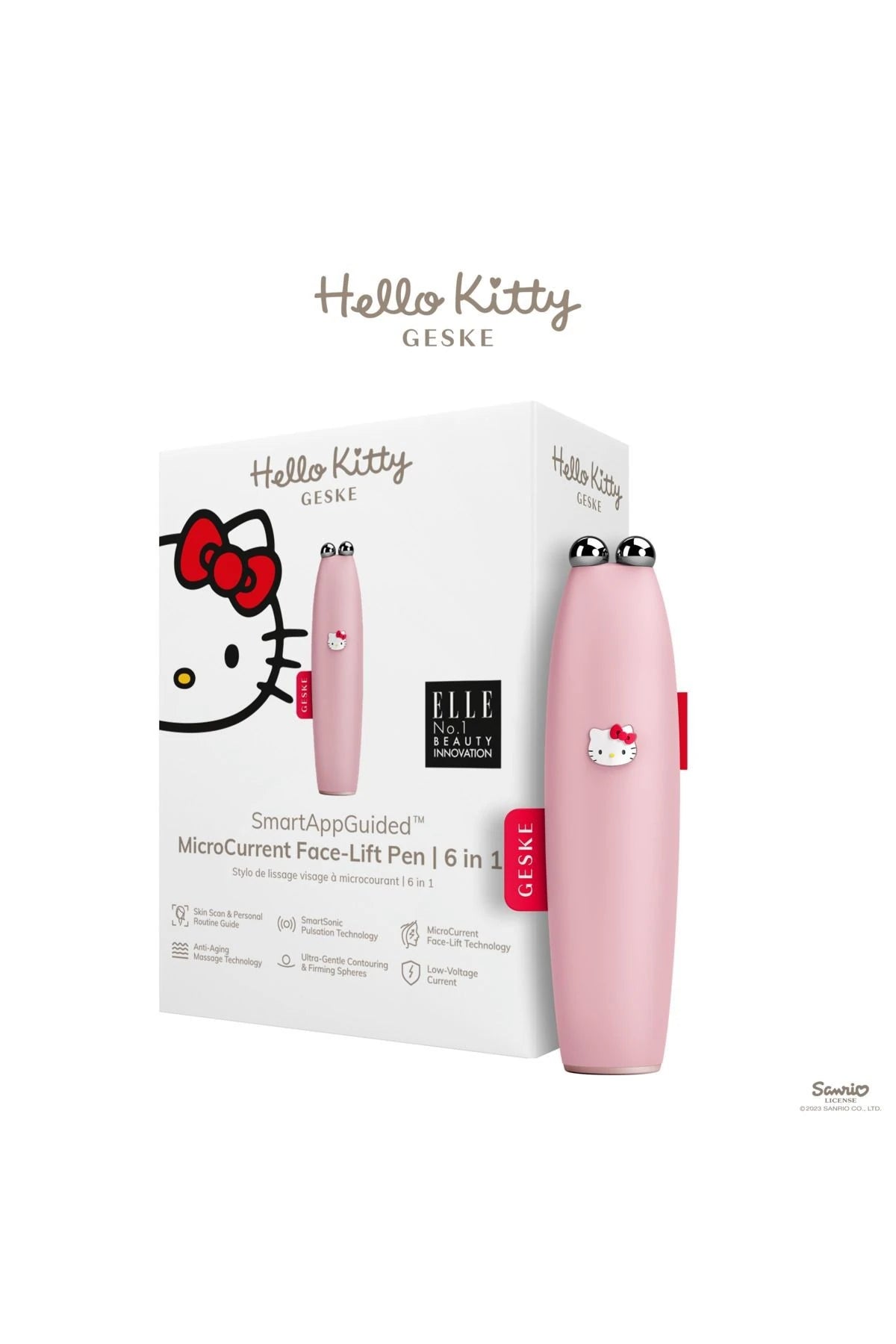 Geske-Hello Kitty Titreşimli Mikro Akım Yüz Sıkılaştırıcı Akıllı Kalem | Microcurrent Face Lift Pen-Cilt Bakım Aletleri-8-Milagron.com