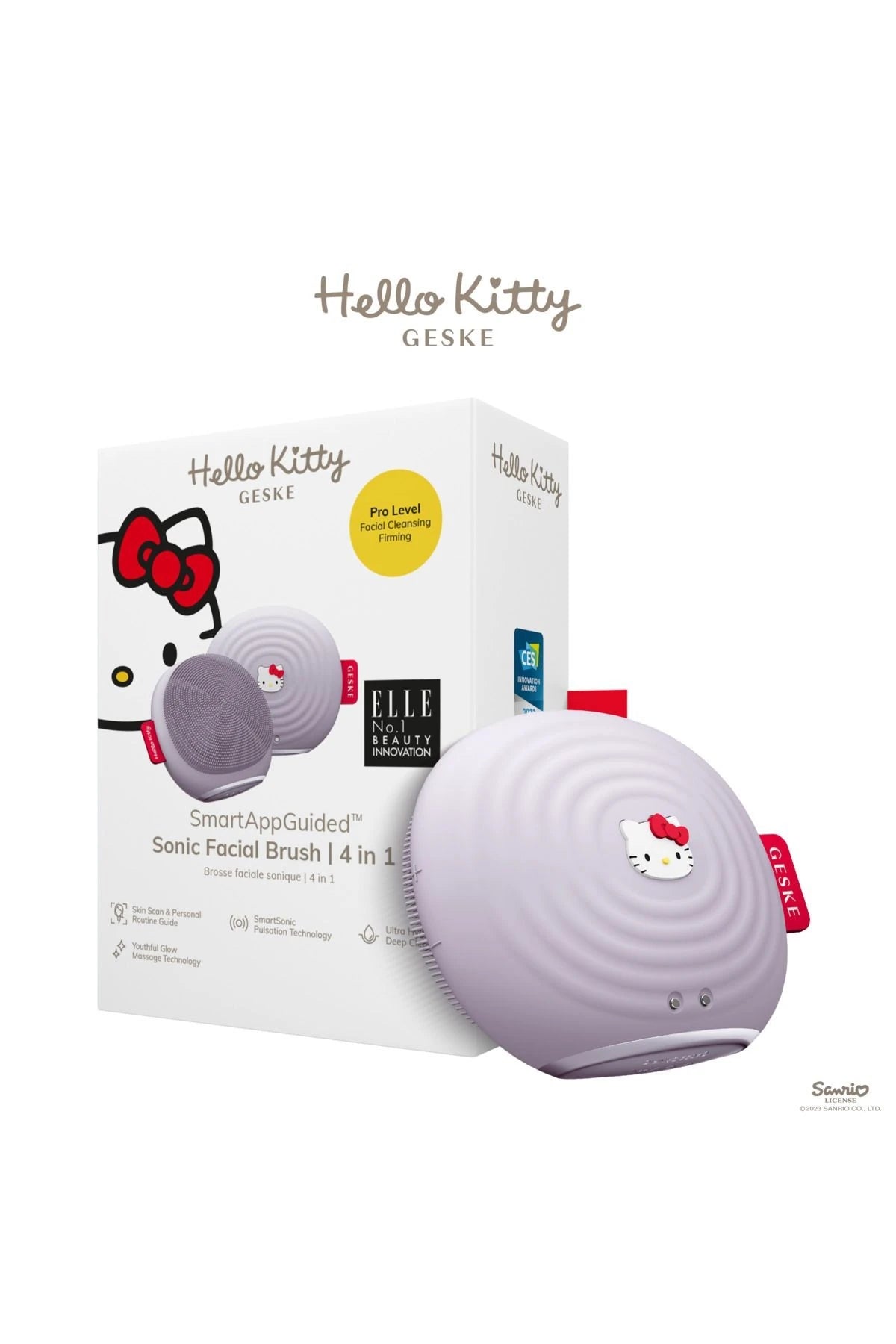 Geske-Hello Kitty Titreşimli Yüz Temizleme Ve Isılı Masaj Cihazı| Sonic Thermo Facial Brush-Cilt Bakım Aletleri-1-Milagron.com