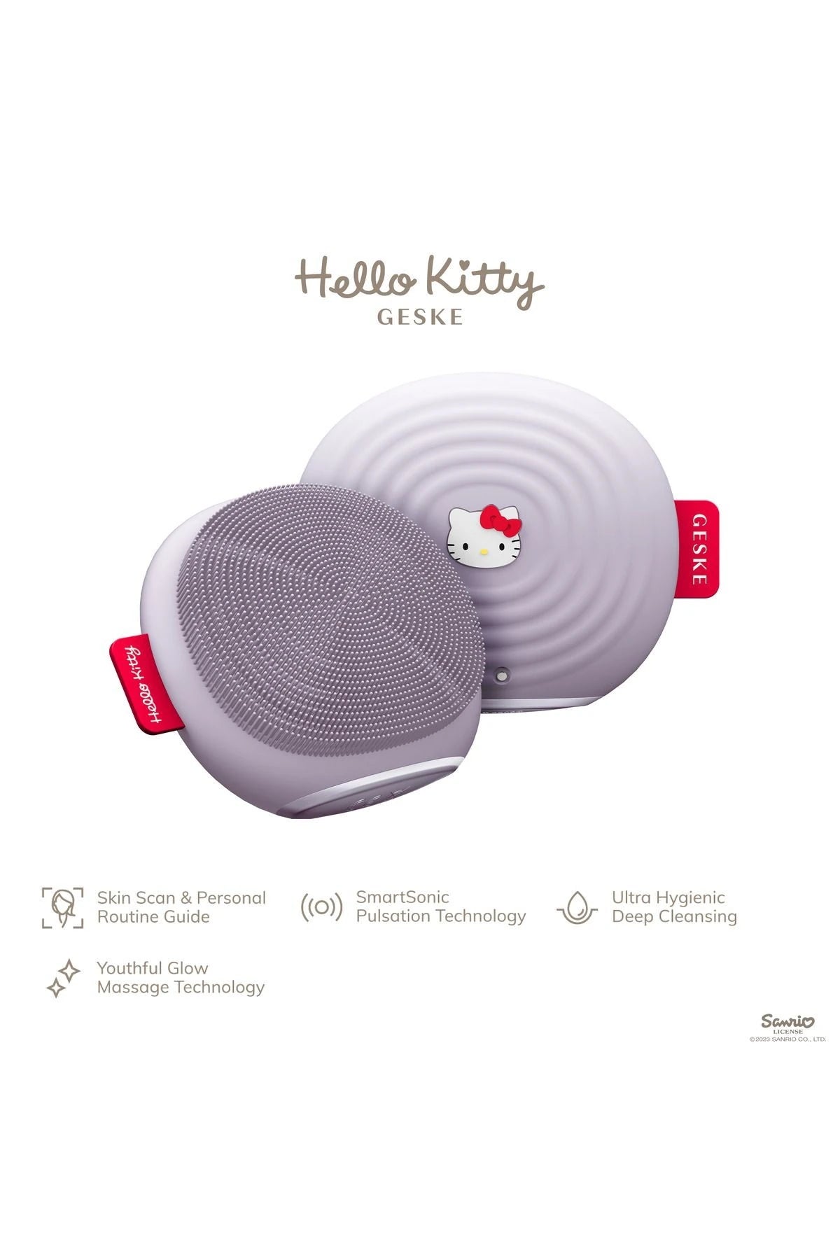Geske-Hello Kitty Titreşimli Yüz Temizleme Ve Isılı Masaj Cihazı| Sonic Thermo Facial Brush-Cilt Bakım Aletleri-2-Milagron.com