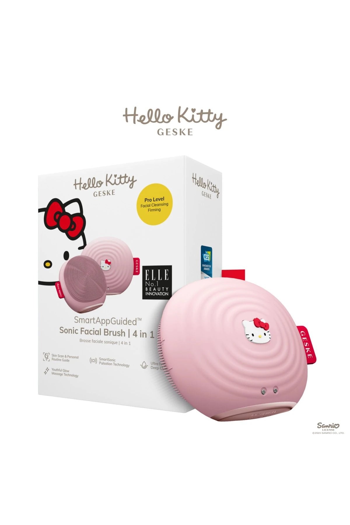 Geske-Hello Kitty Titreşimli Yüz Temizleme Ve Isılı Masaj Cihazı| Sonic Thermo Facial Brush-Cilt Bakım Aletleri-8-Milagron.com