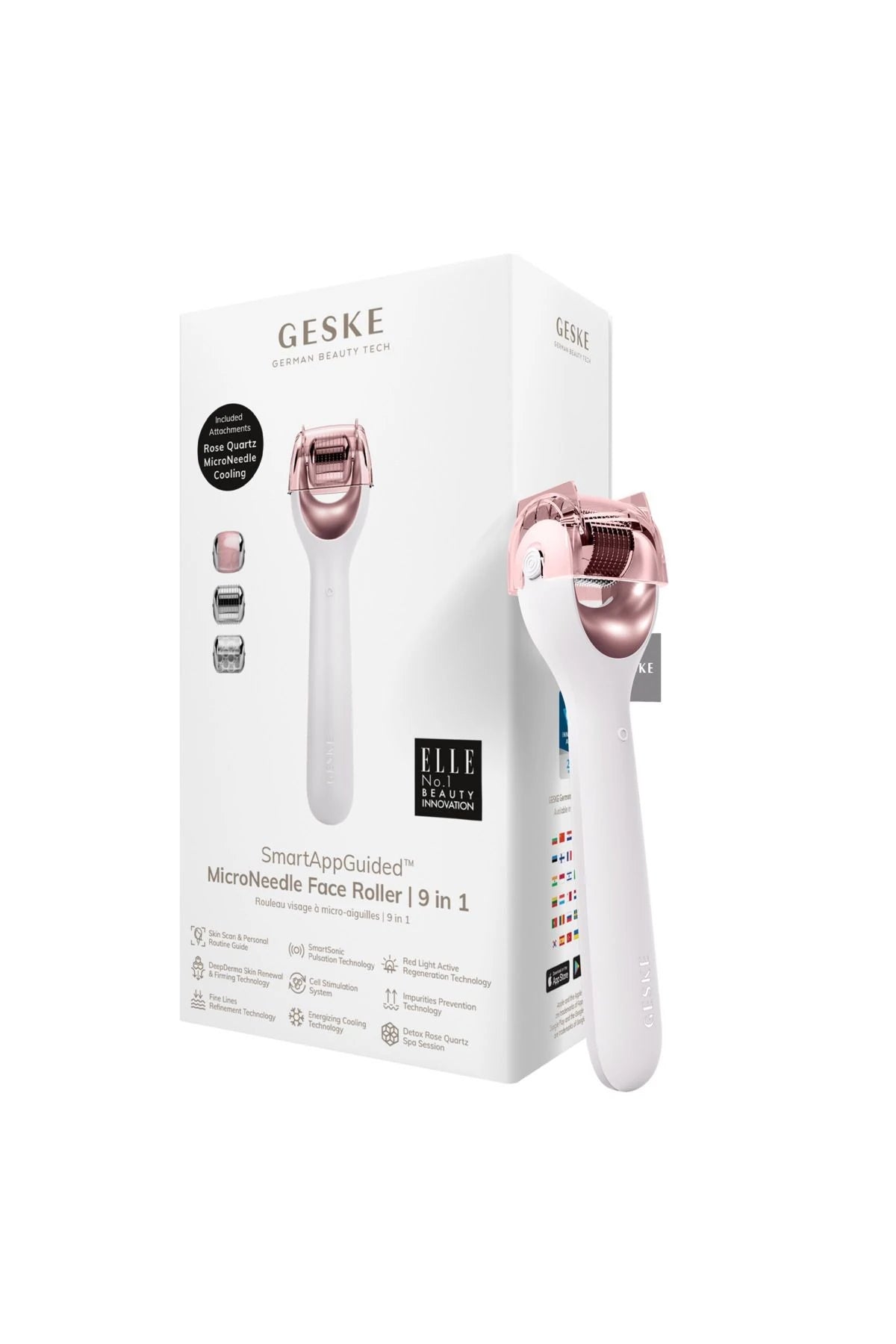 Geske-Mikro İğneli, Buz Başlığı, Pembe Kuvars Başlıklı Dermaroller Cihaz | Micro Needle Face Roller-Cilt Bakım Aletleri-7-Milagron.com