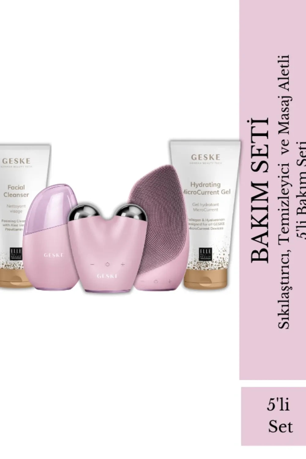 Geske-Sıkılaştırıcı , Temizleyici Ve Masaj Aletli 5'li Bakım Seti-Cilt Bakım Aletleri-1-Milagron.com