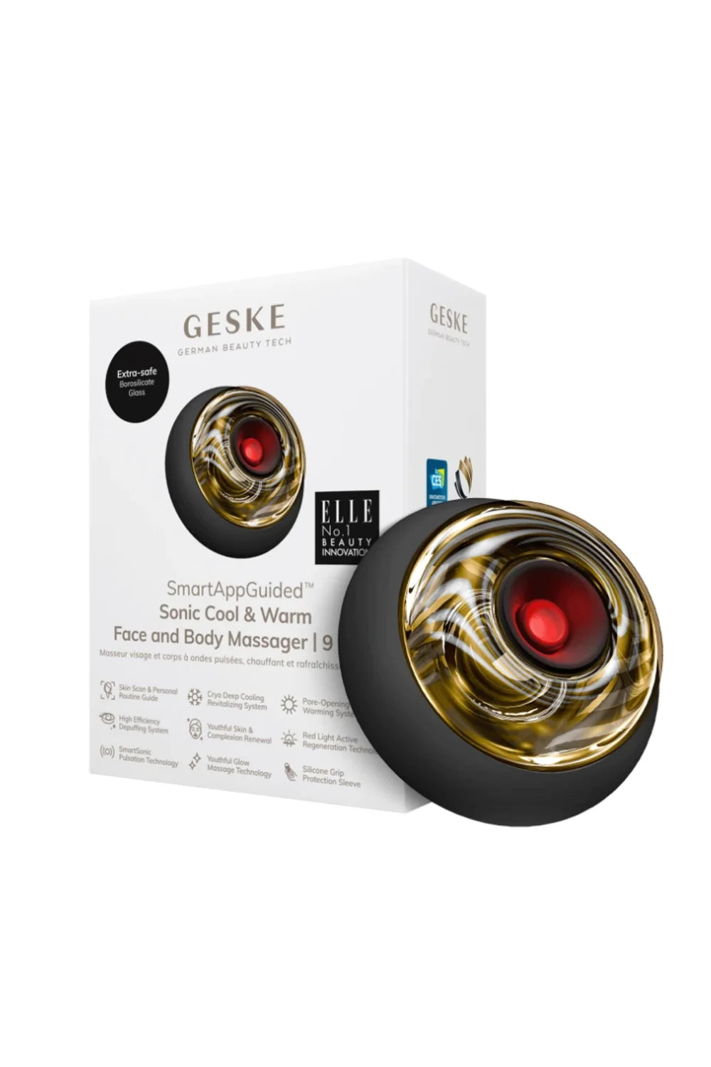 Geske-Titreşimli Kırmızı Led Terapili Sıcak Ve Soğuk Yüz Ve Vücut Masaj Aleti | Sonic Cool & Warm Face And Body Massager -Cilt Bakım Aletleri-8-Milagron.com