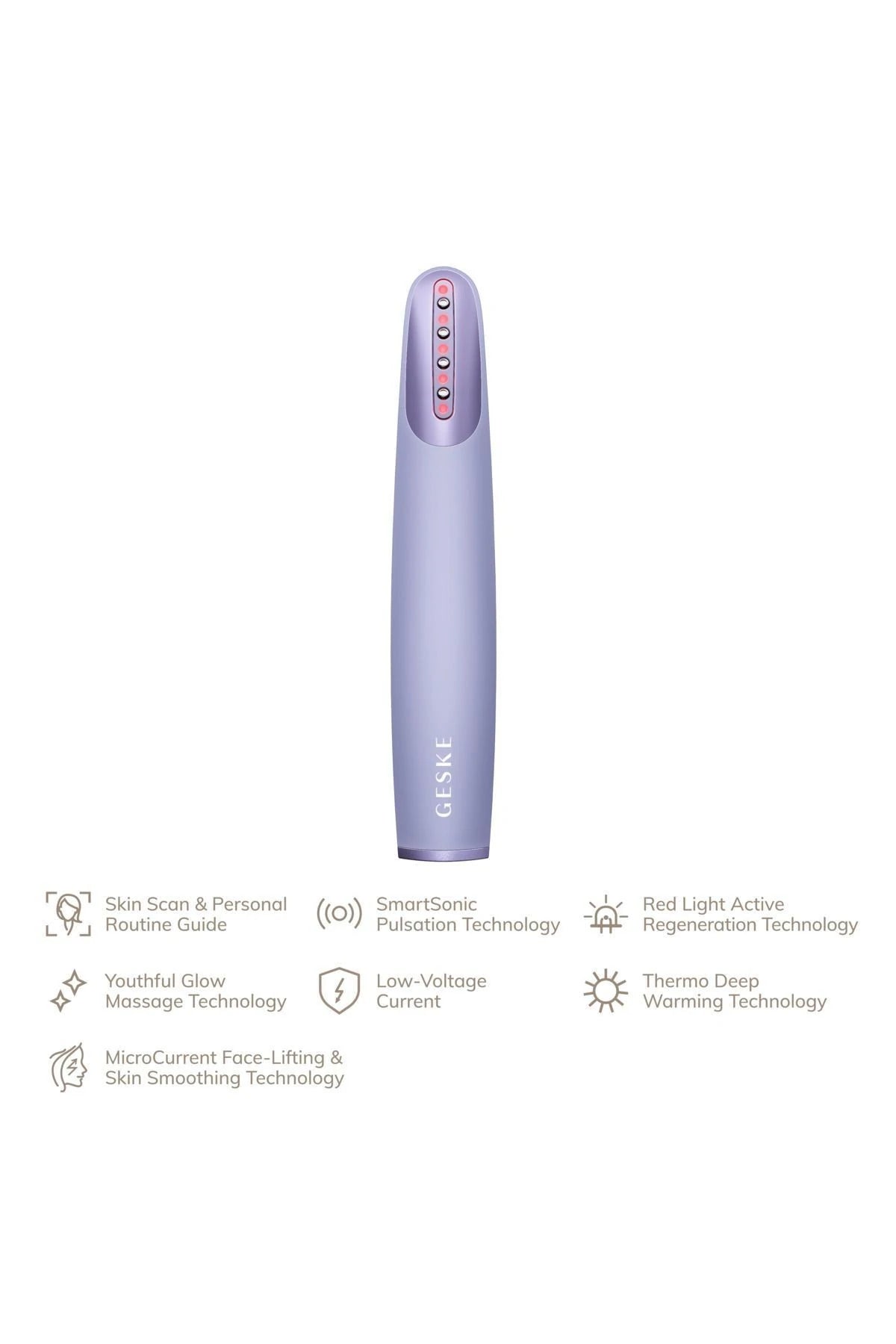 Geske-Titreşimli Kırmızı Led Terapili Sıkılaştırıcı Yüz Bakım Cihazı | Skin Firming Wand-Cilt Bakım Aletleri-23-Milagron.com