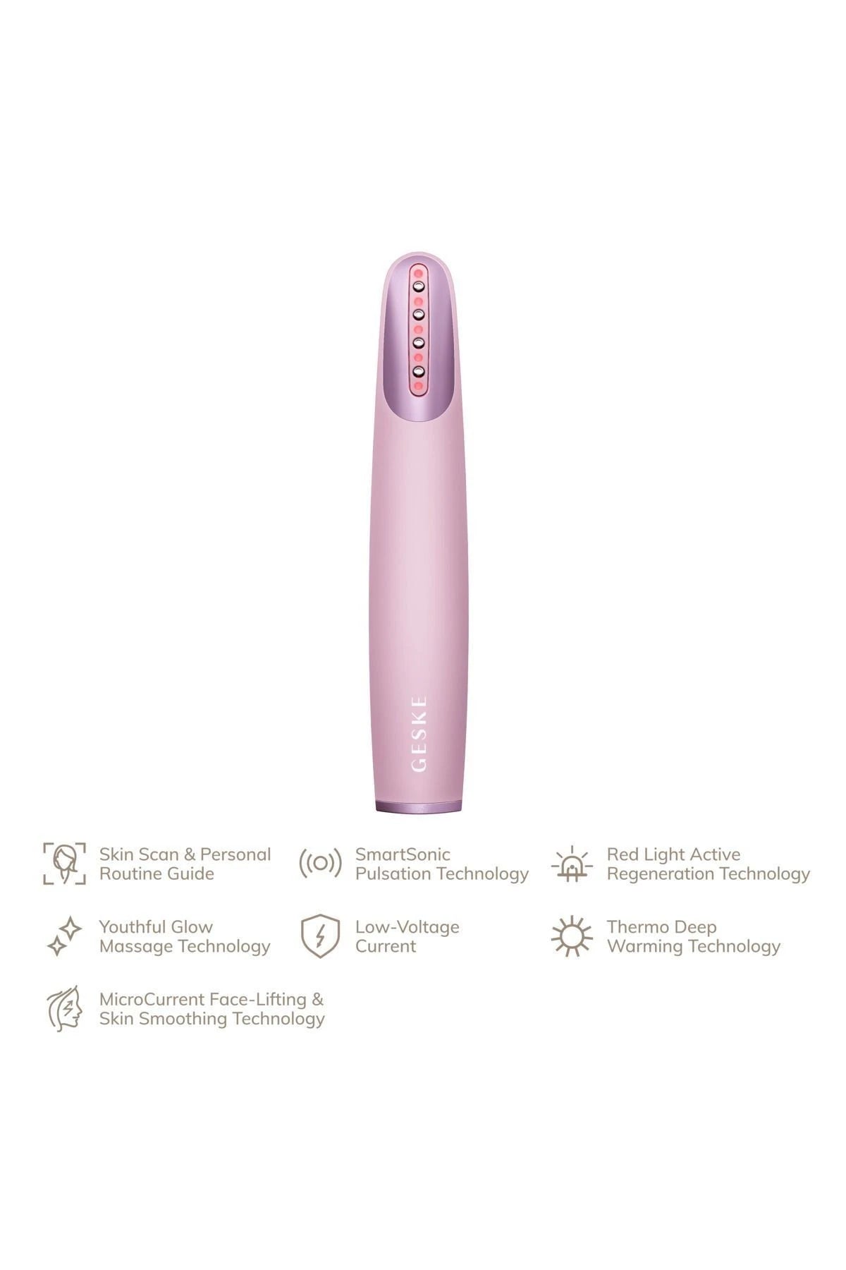 Geske-Titreşimli Kırmızı Led Terapili Sıkılaştırıcı Yüz Bakım Cihazı | Skin Firming Wand-Cilt Bakım Aletleri-9-Milagron.com