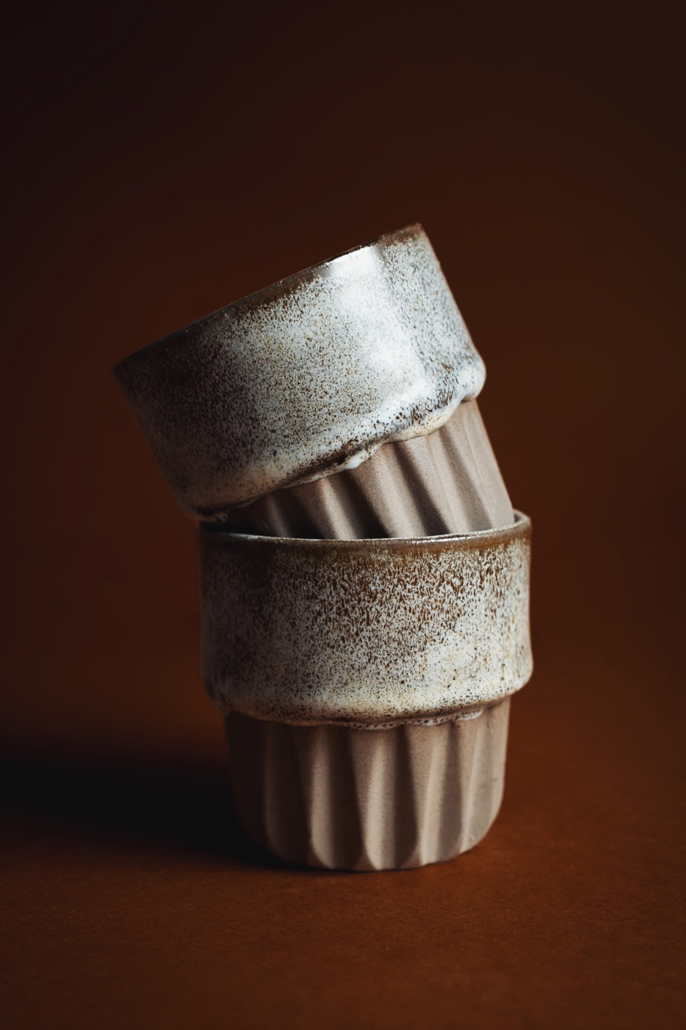 Orin Stoneware Bardak – Gri & Kahve & Beyaz - 1