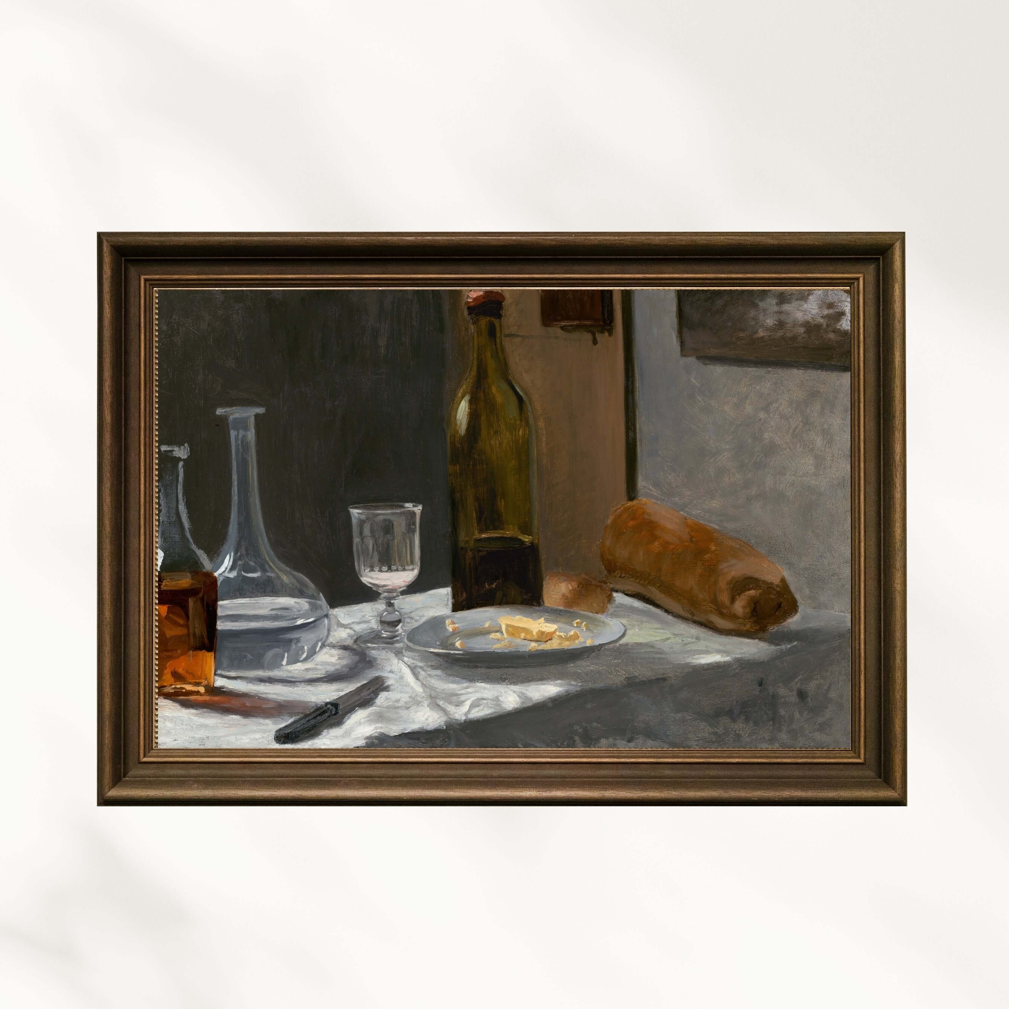 Claude Monet - Şişe Sürahi Ekmek Ve Şarap