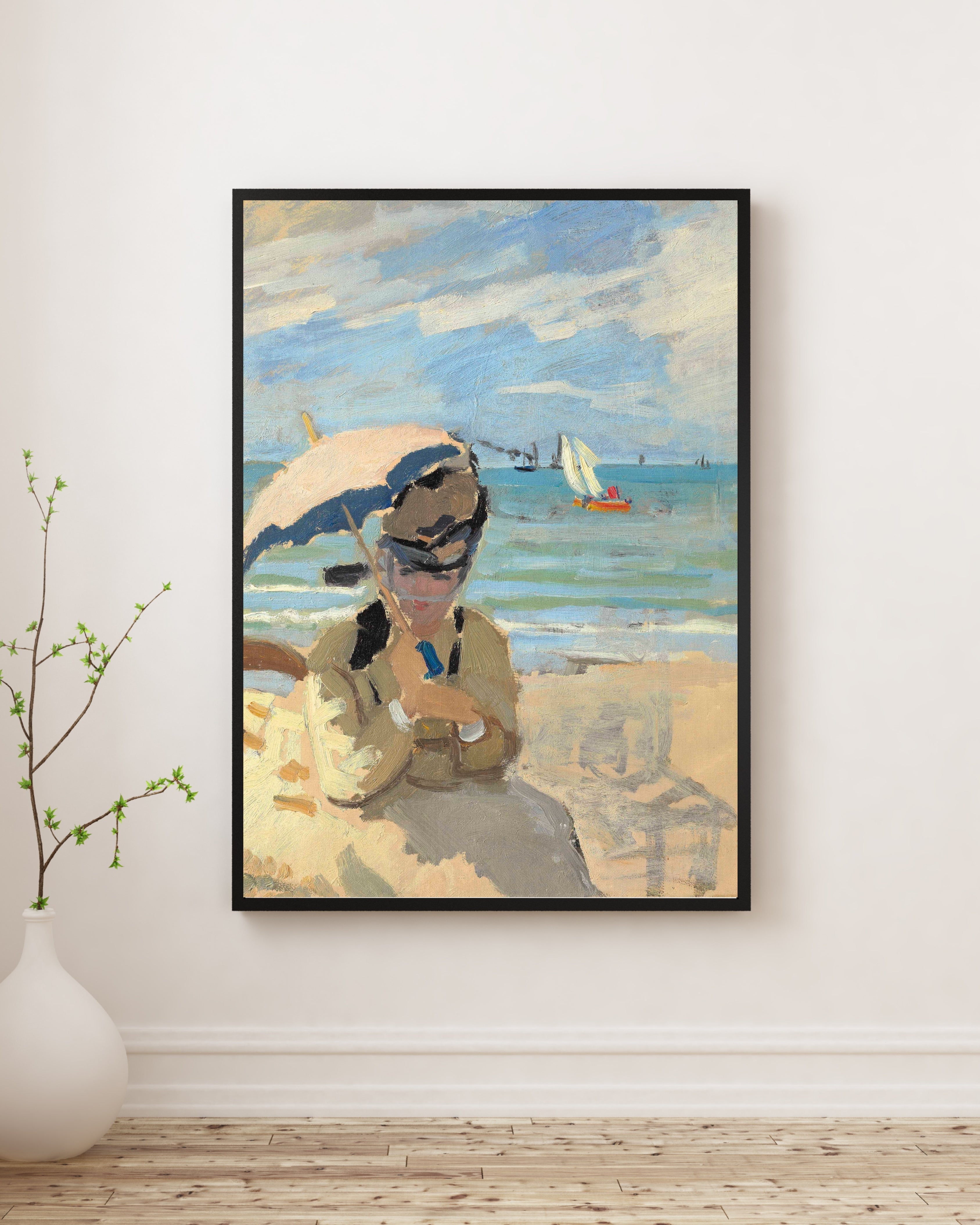 Claude Monet - Trouville Plajı'Nda Oturan Camille